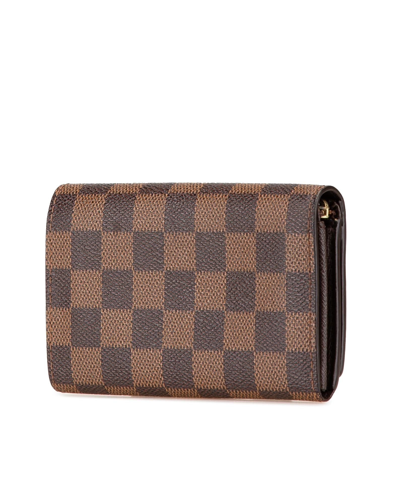 Damier Ebene Porte Monnaie Billets Tresor Wallet with Zip and Slip Pockets