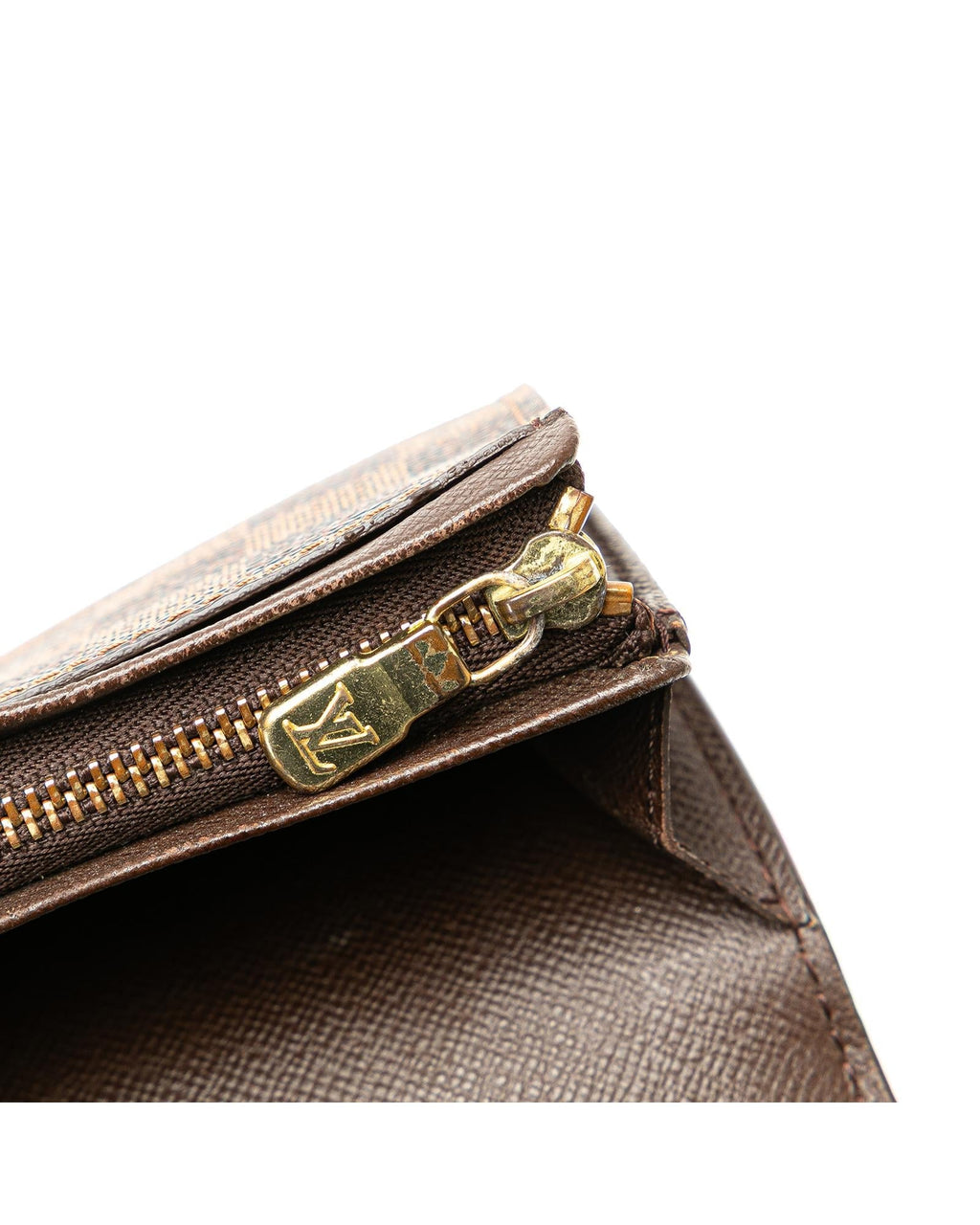 Damier Ebene Porte Monnaie Billets Tresor Wallet with Zip and Slip Pockets