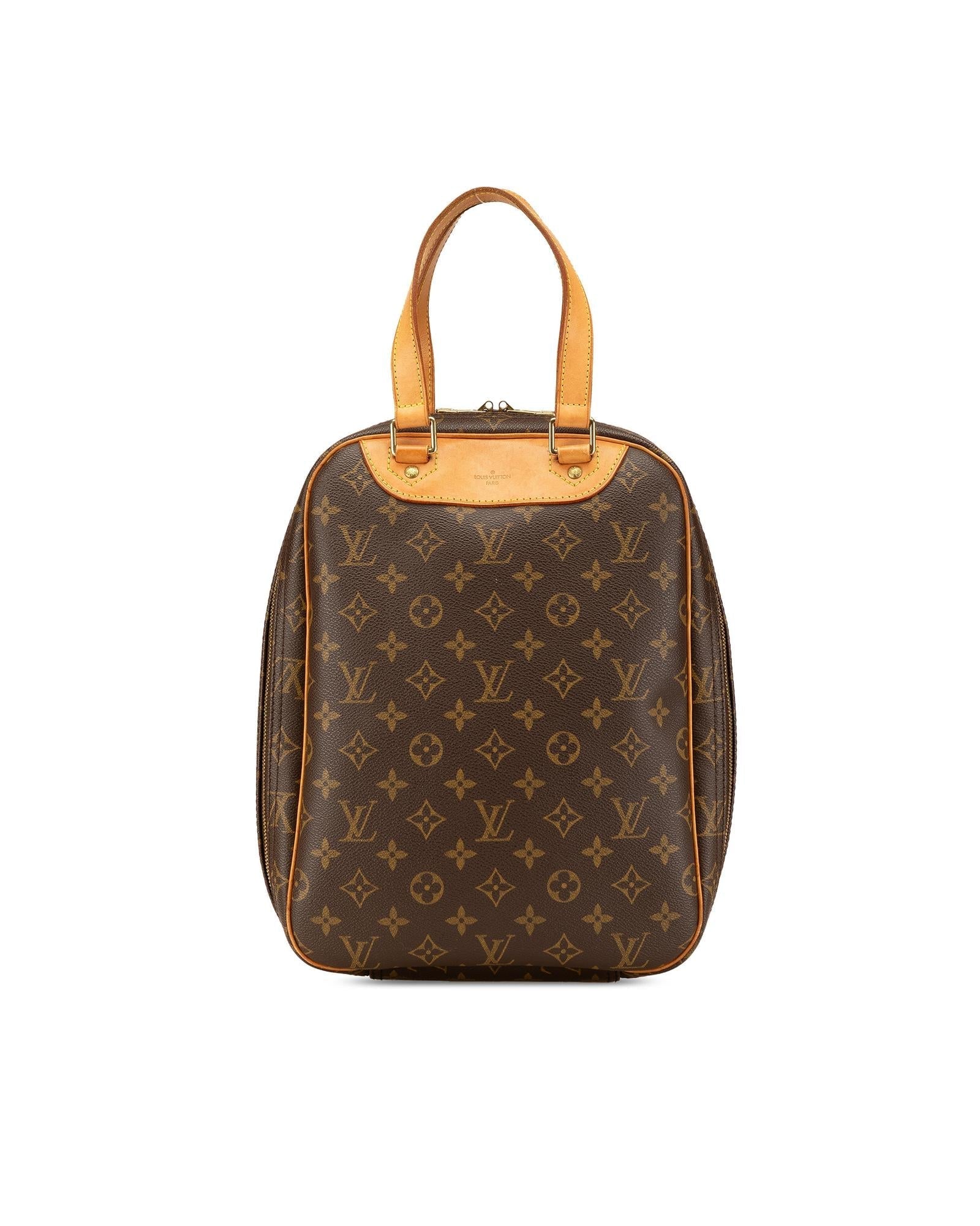 Monogram Canvas Excursion Bag with Vachetta Leather Trim and Zip Closure