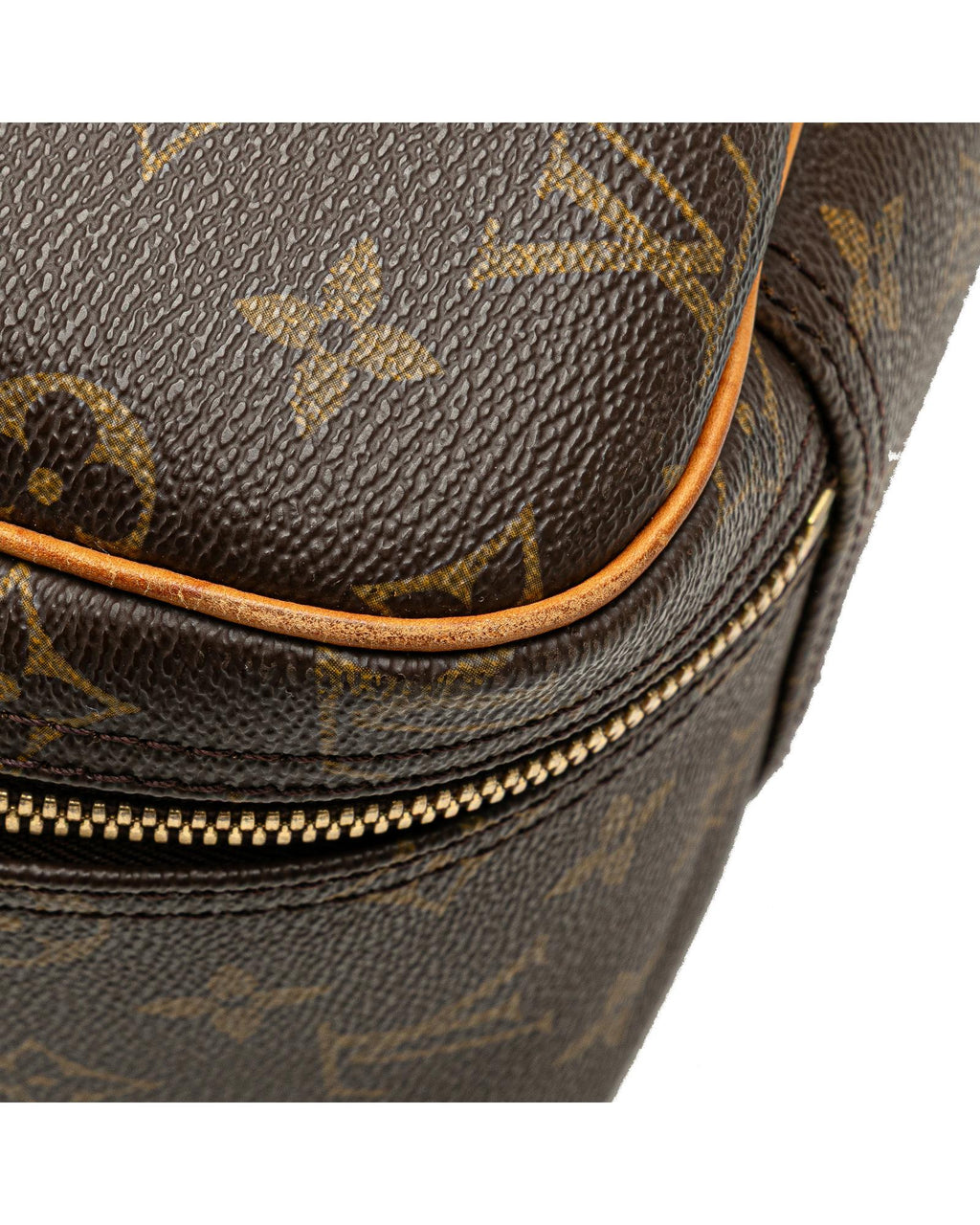 Monogram Canvas Excursion Bag with Vachetta Leather Trim and Zip Closure