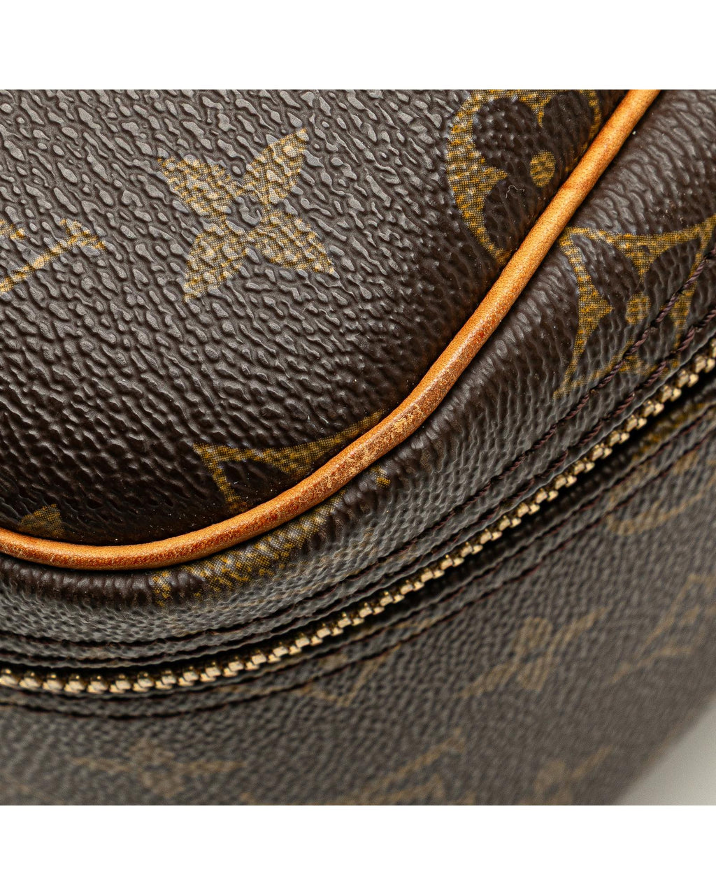 Monogram Canvas Excursion Bag with Vachetta Leather Trim and Zip Closure