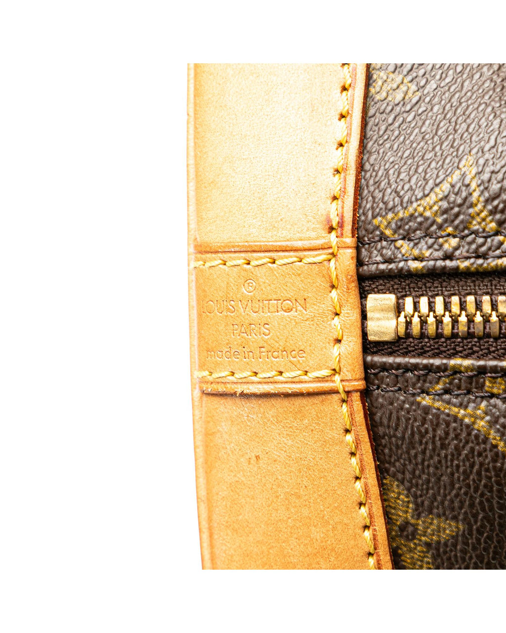 Monogram Canvas Alma PM with Vachetta Leather Trim and Top Zip Closure