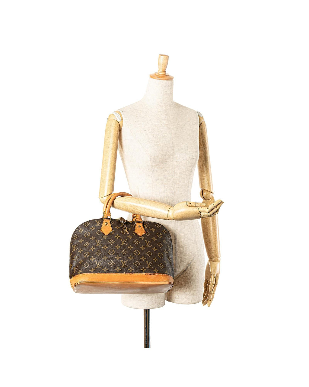 Monogram Canvas Alma PM with Vachetta Leather Trim and Top Zip Closure
