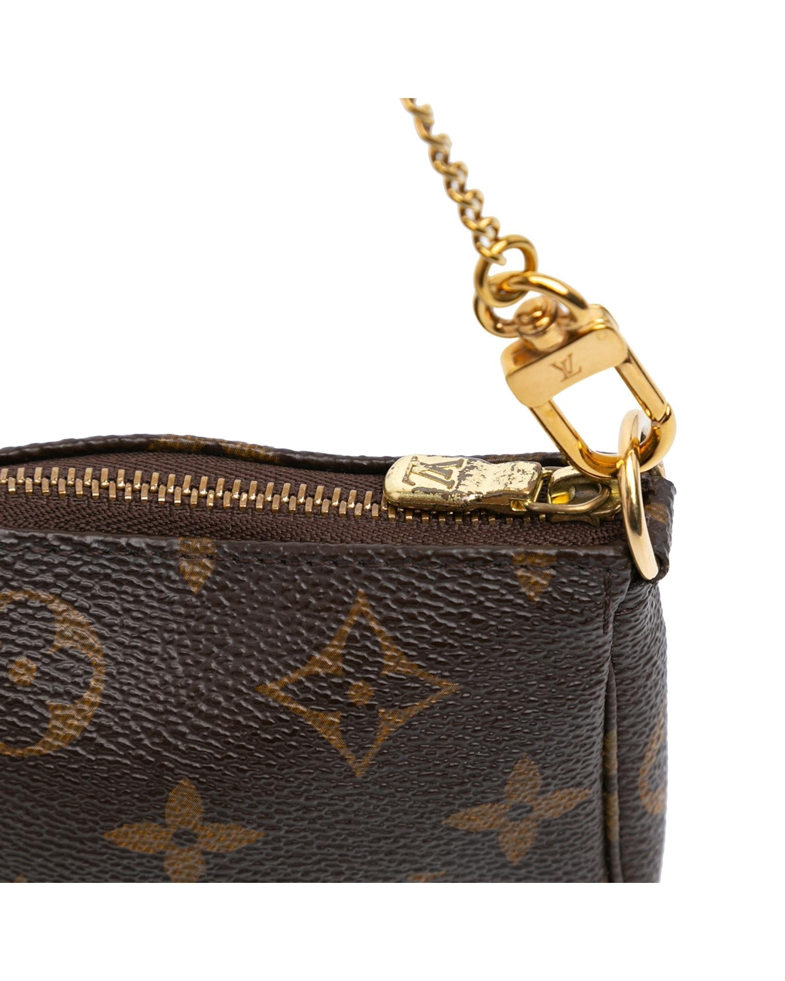 Monogram Canvas Mini Pochette with Gold-Tone Chain Strap