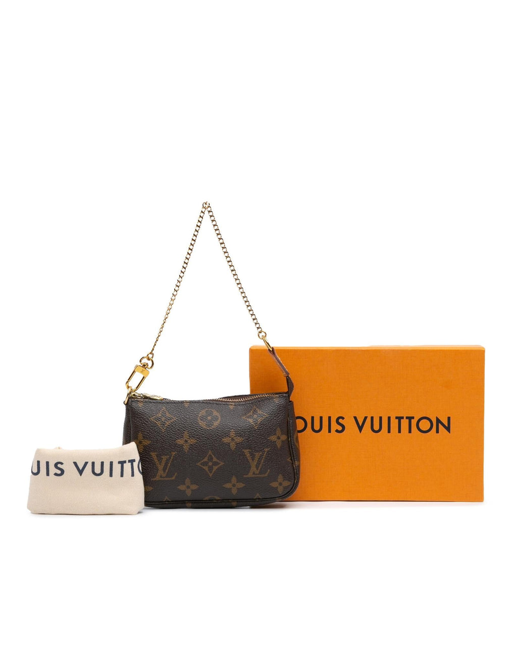 Monogram Canvas Mini Pochette with Gold-Tone Chain Strap