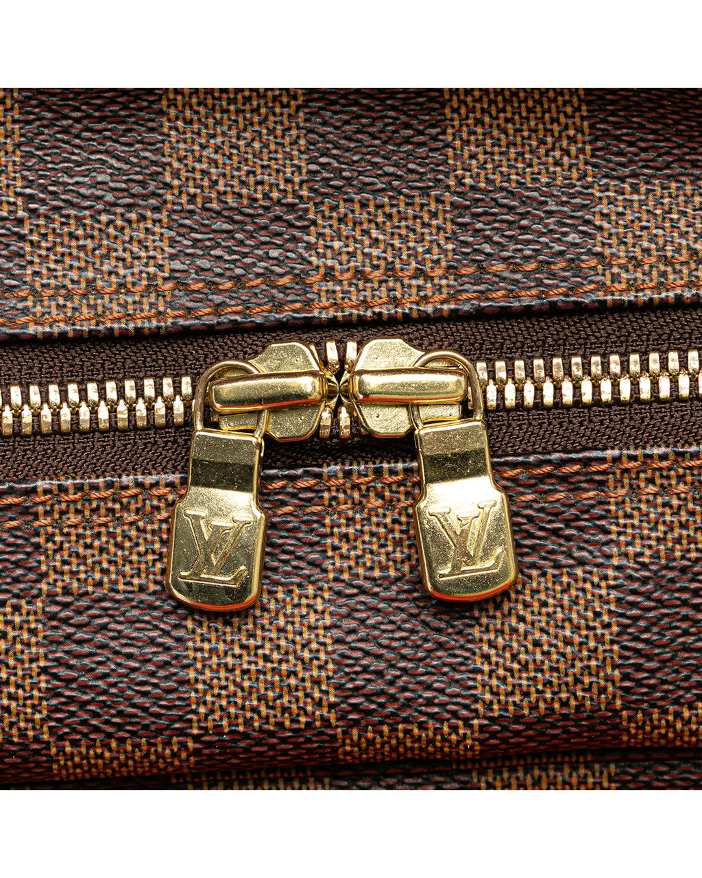 Damier Ebene Canvas Crossbody Bag with Adjustable Strap and Multiple Closures