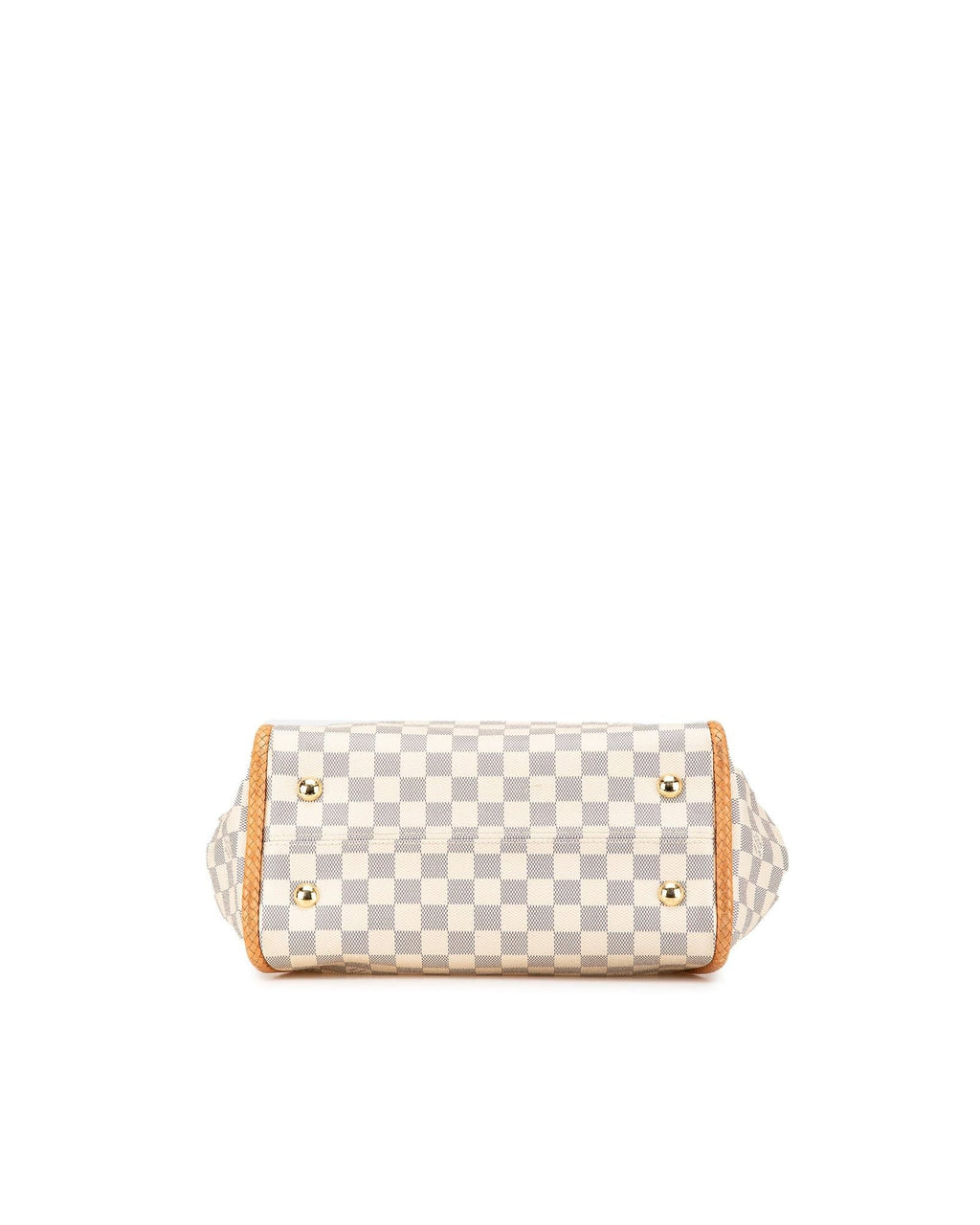 Damier Azur Canvas Tote with Leather Trim and Tassel Detail