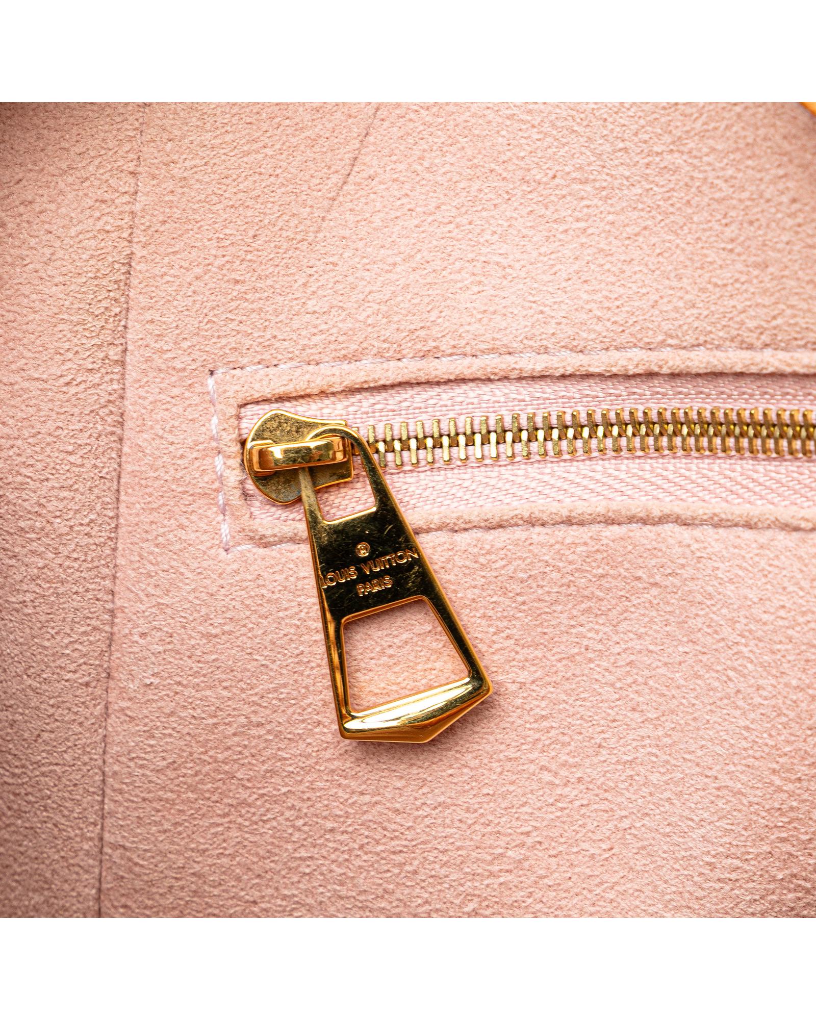 Damier Azur Canvas Tote with Leather Trim and Tassel Detail