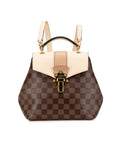 Damier Ebene Clapton Canvas Leather Top Handle Bag