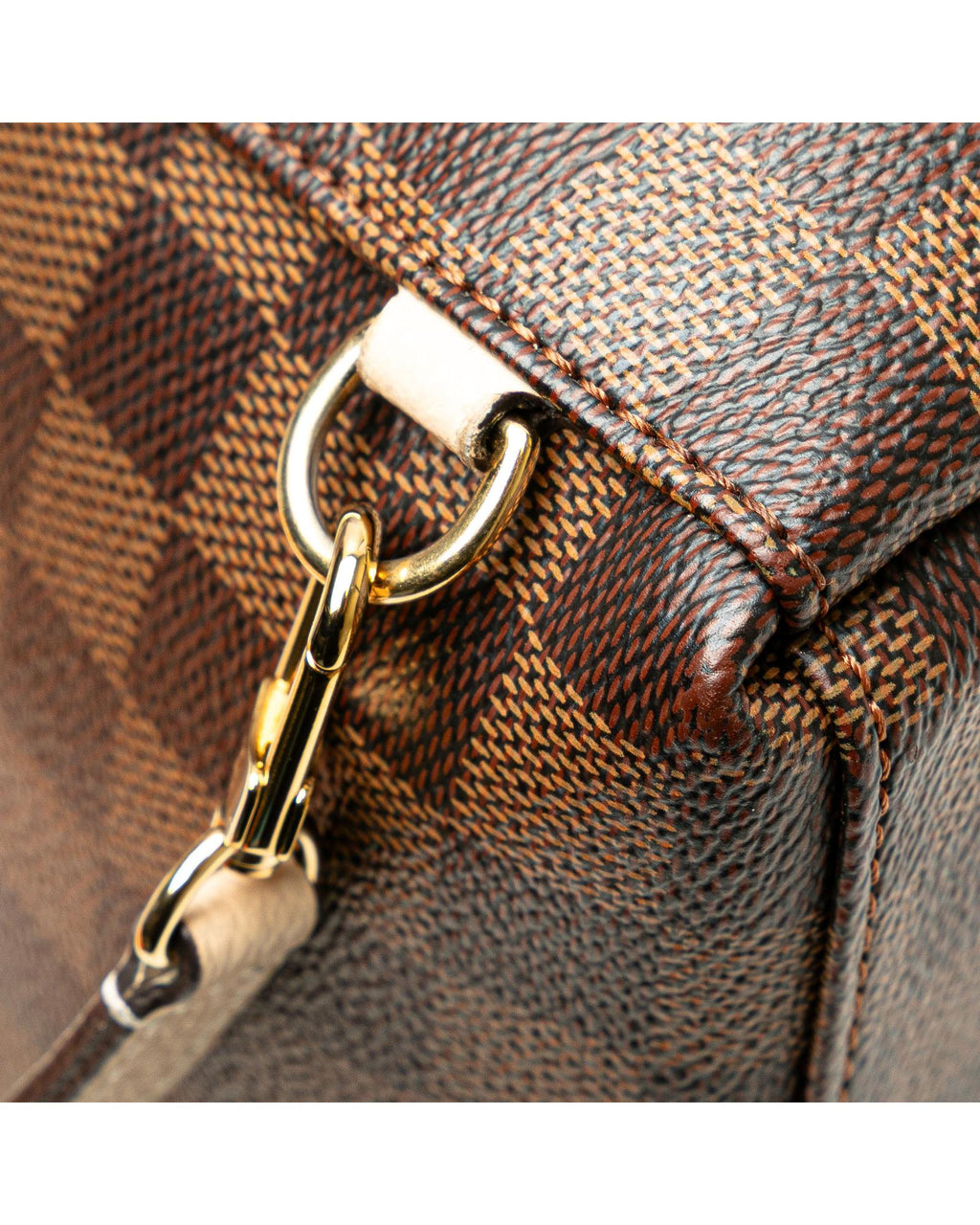 Damier Ebene Clapton Canvas Leather Top Handle Bag