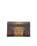 Monogram Stripe Double Card Holder with Slip Pockets