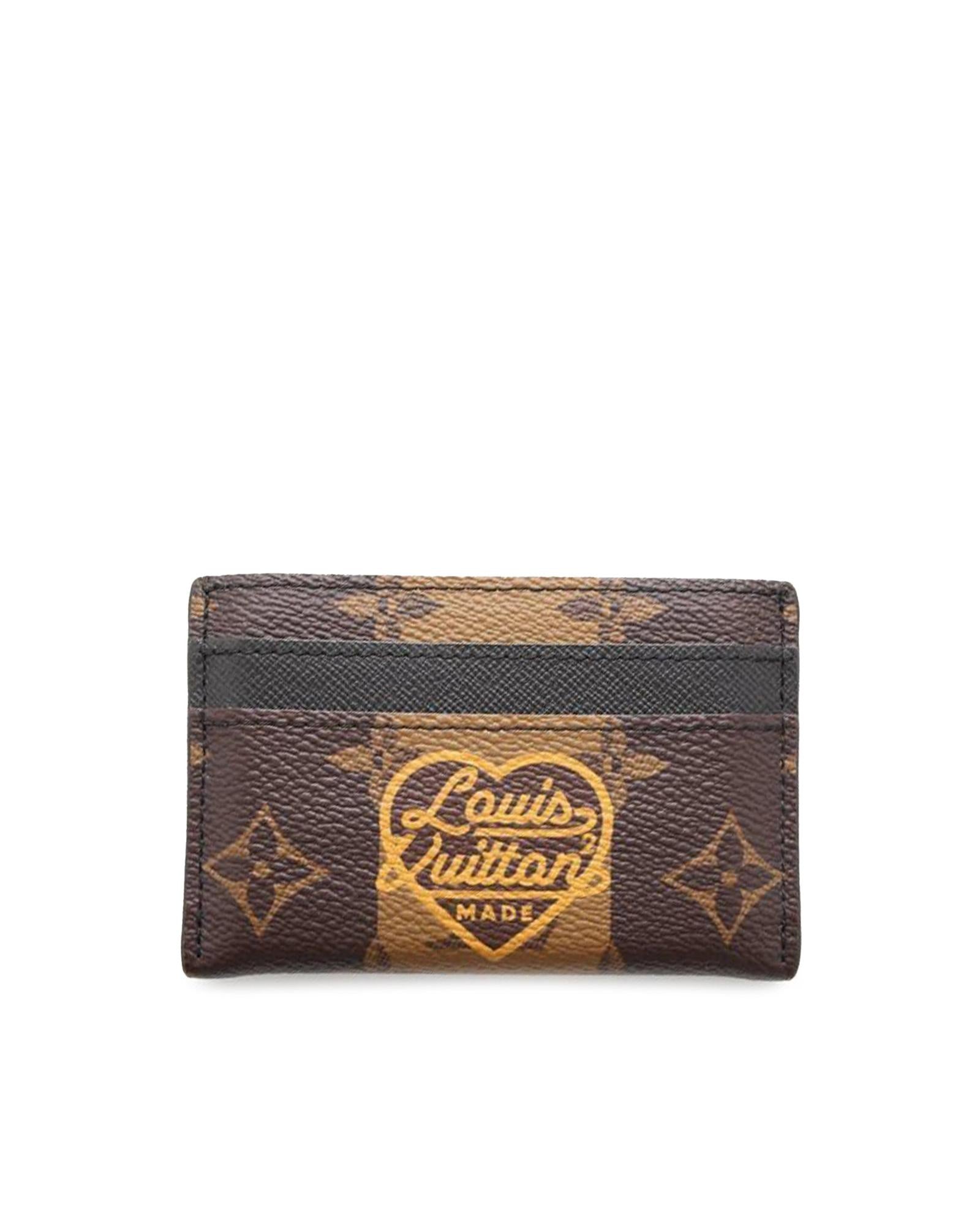 Monogram Stripe Double Card Holder with Slip Pockets