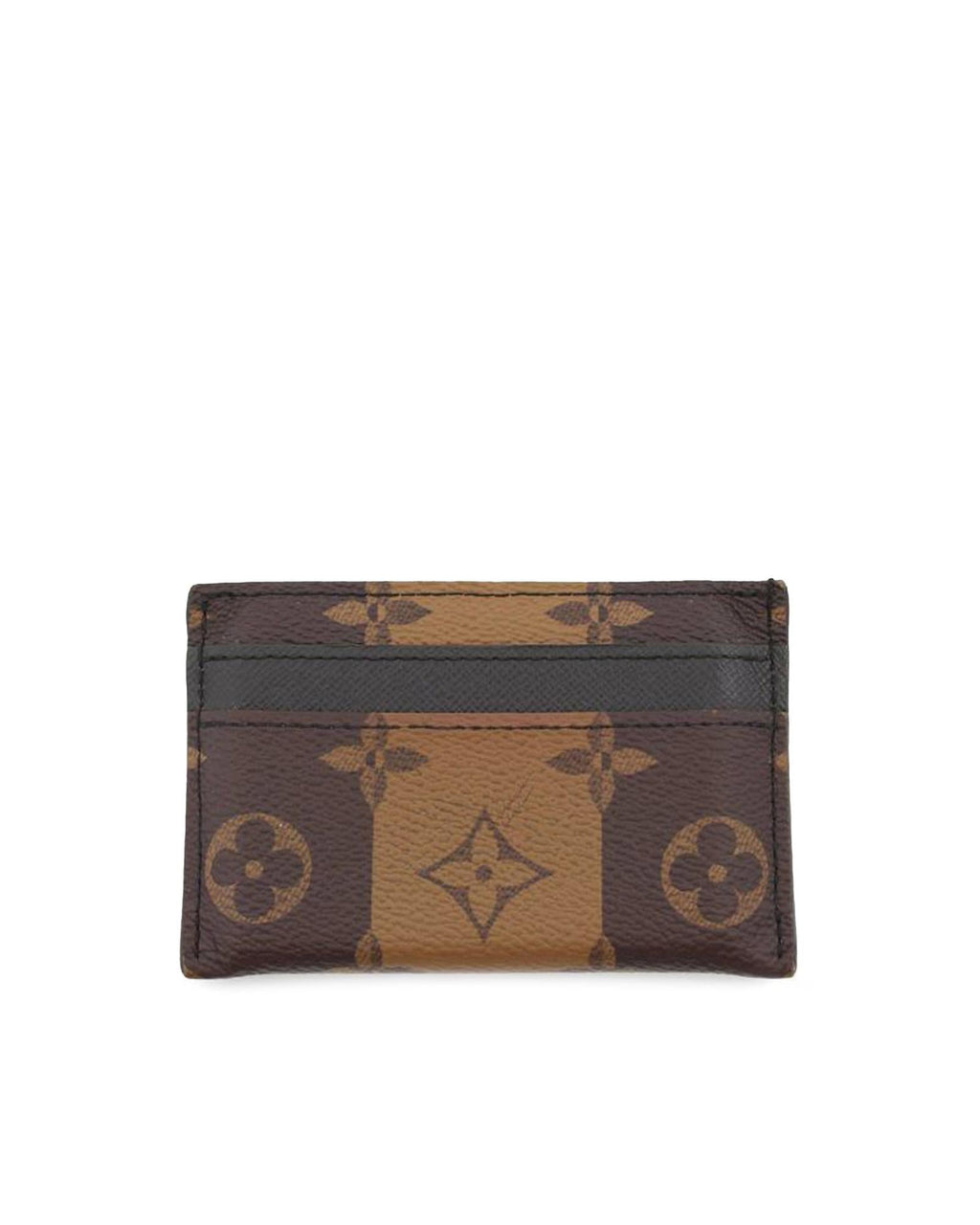 Monogram Stripe Double Card Holder with Slip Pockets