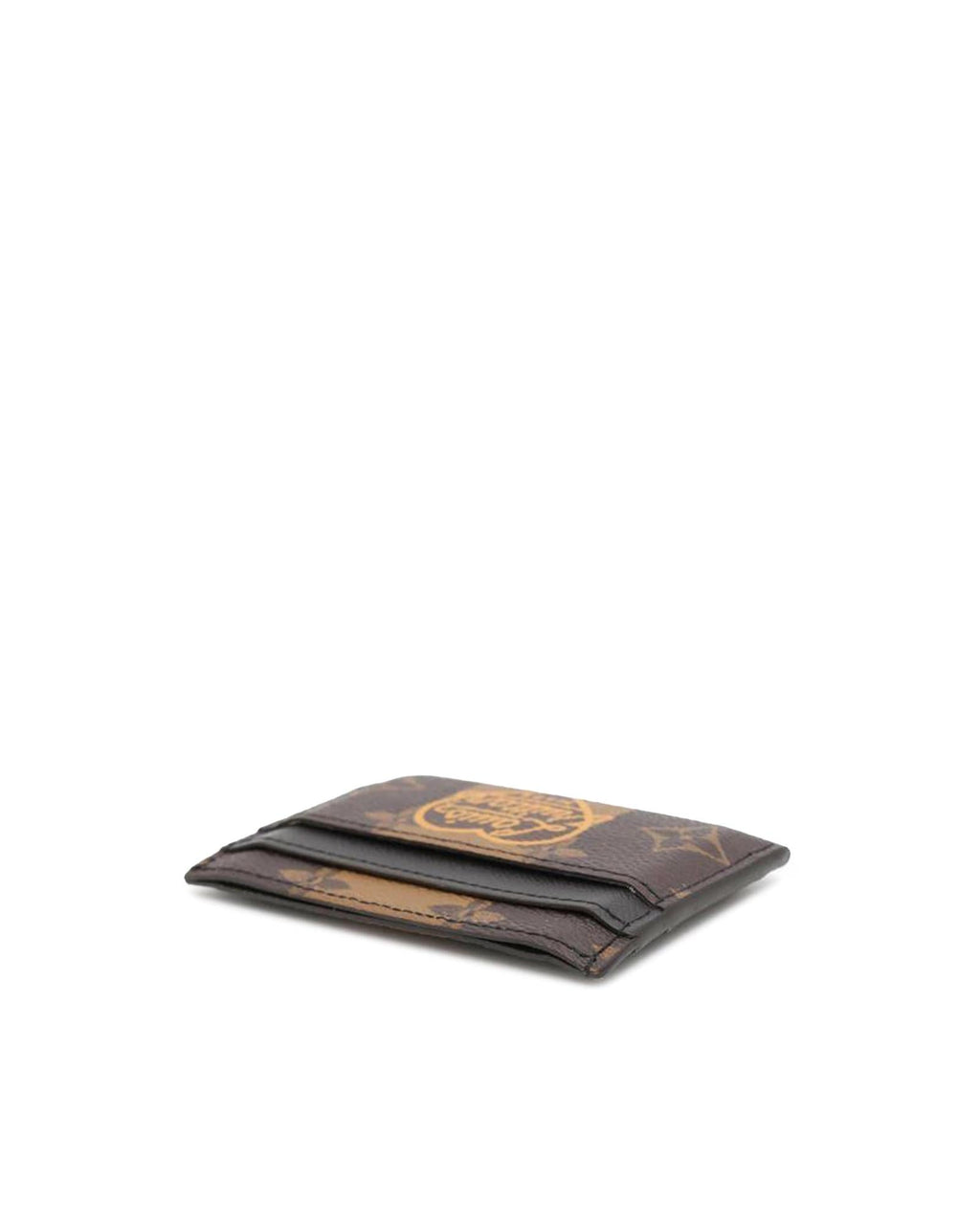 Monogram Stripe Double Card Holder with Slip Pockets