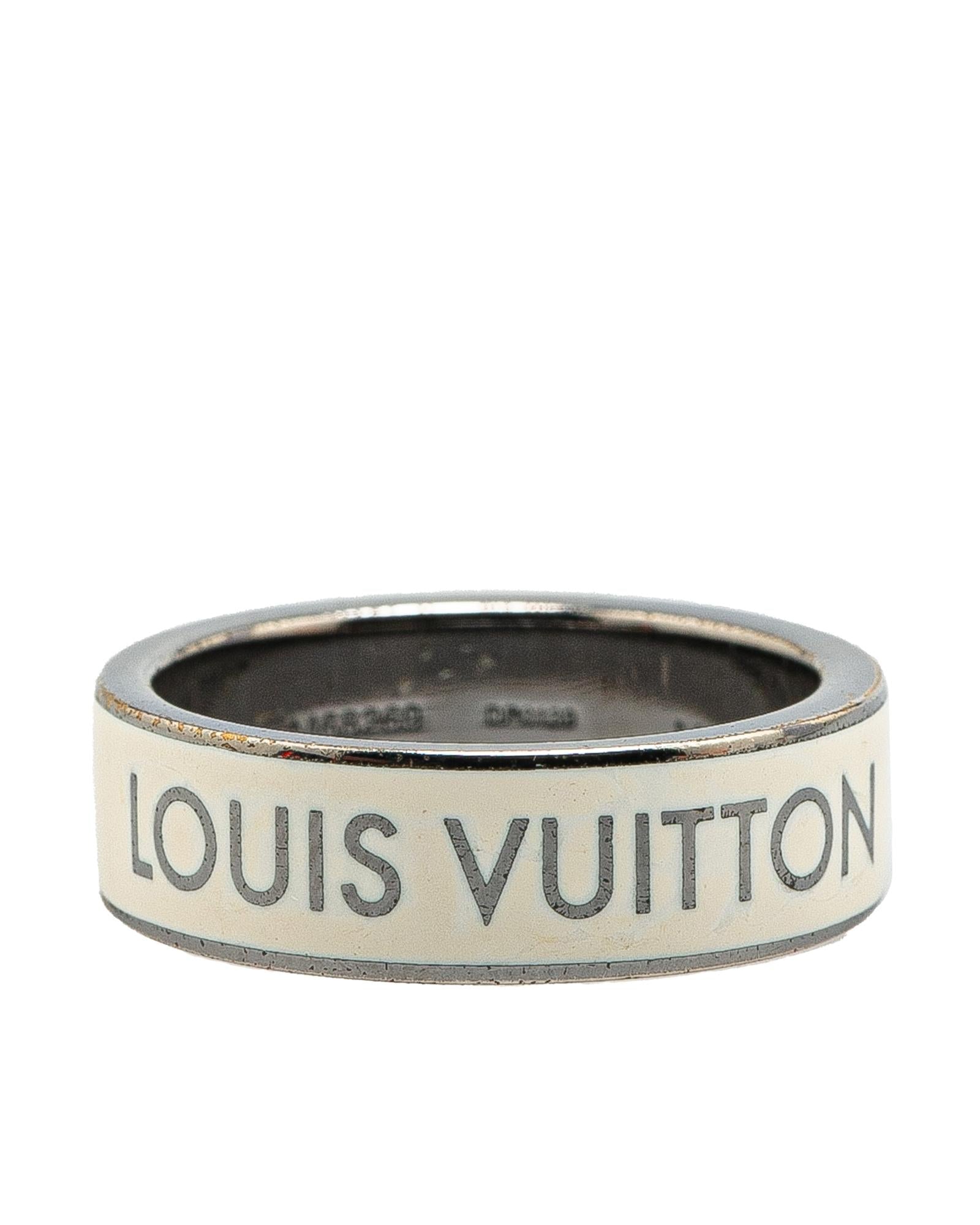 Enamel and Silver Tone Plated Metal Ring