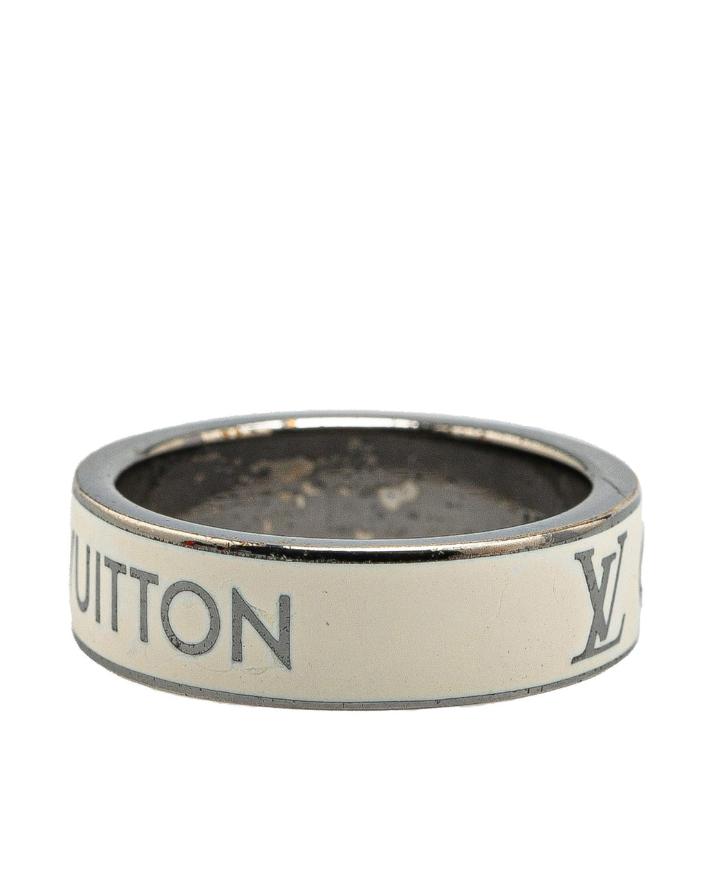 Enamel and Silver Tone Plated Metal Ring
