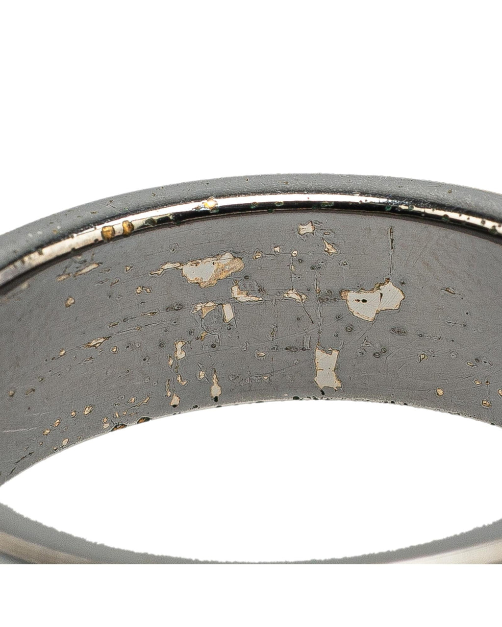 Enamel and Silver Tone Plated Metal Ring