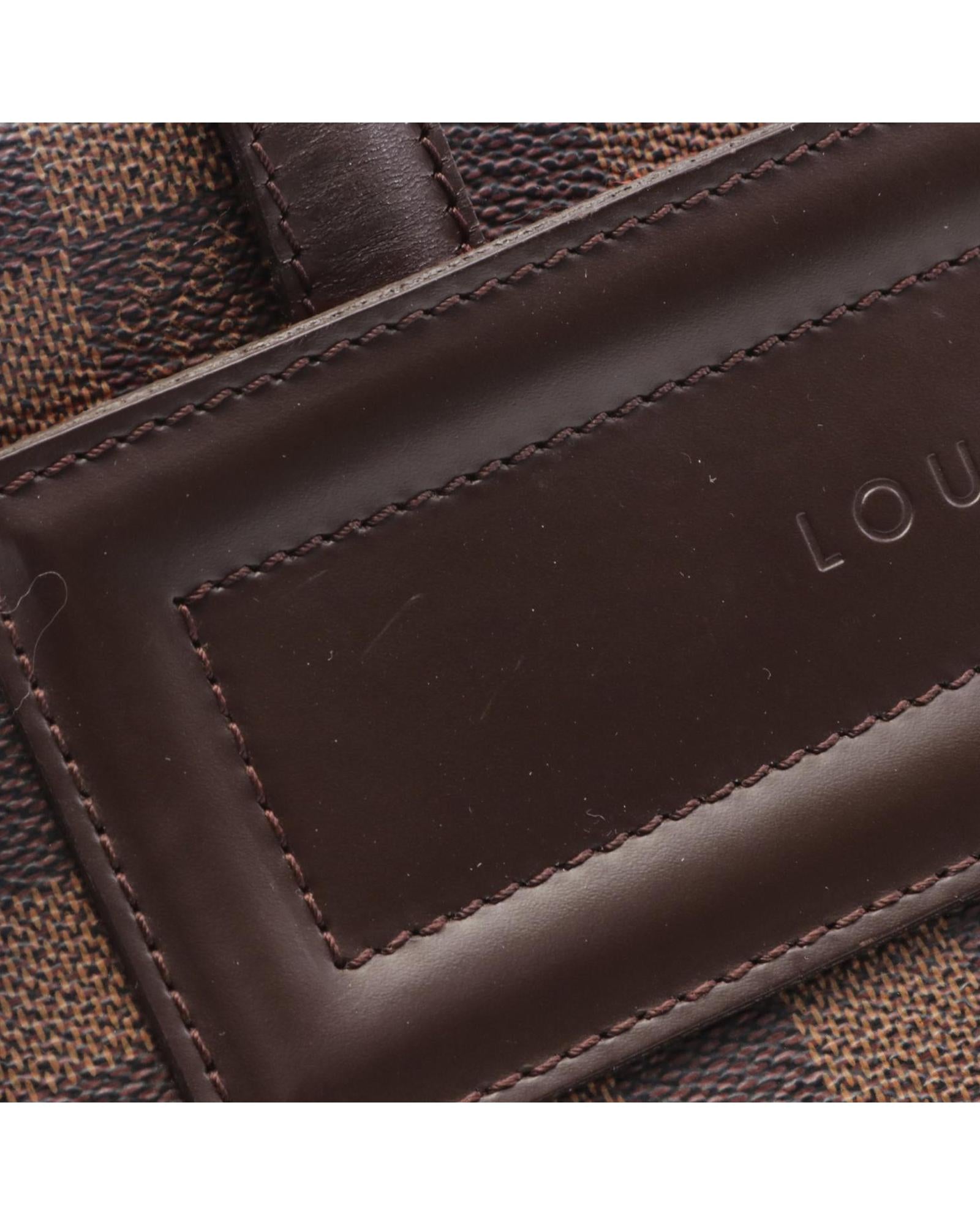 Damier Canvas Tote with Leather Straps and Magnetic Closure