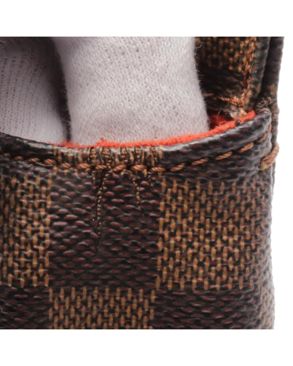 Damier Canvas Tote with Leather Straps and Magnetic Closure