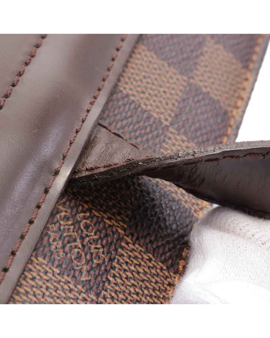Damier Canvas Tote with Leather Straps and Magnetic Closure