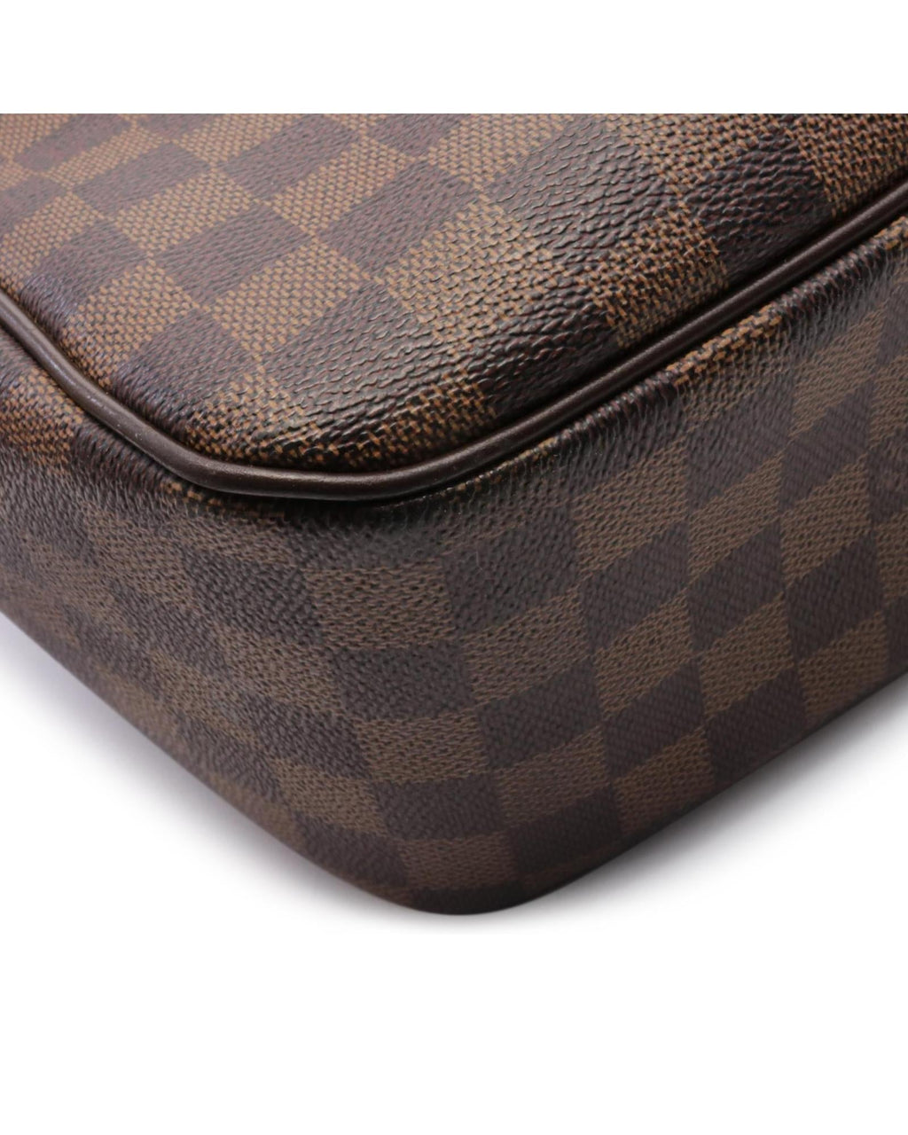 Damier Canvas Tote with Leather Straps and Magnetic Closure
