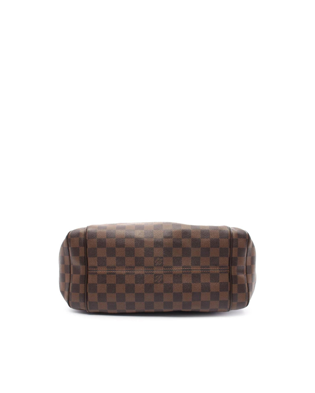 Damier Ebene Canvas Tote with Leather Trim and Multiple Pockets