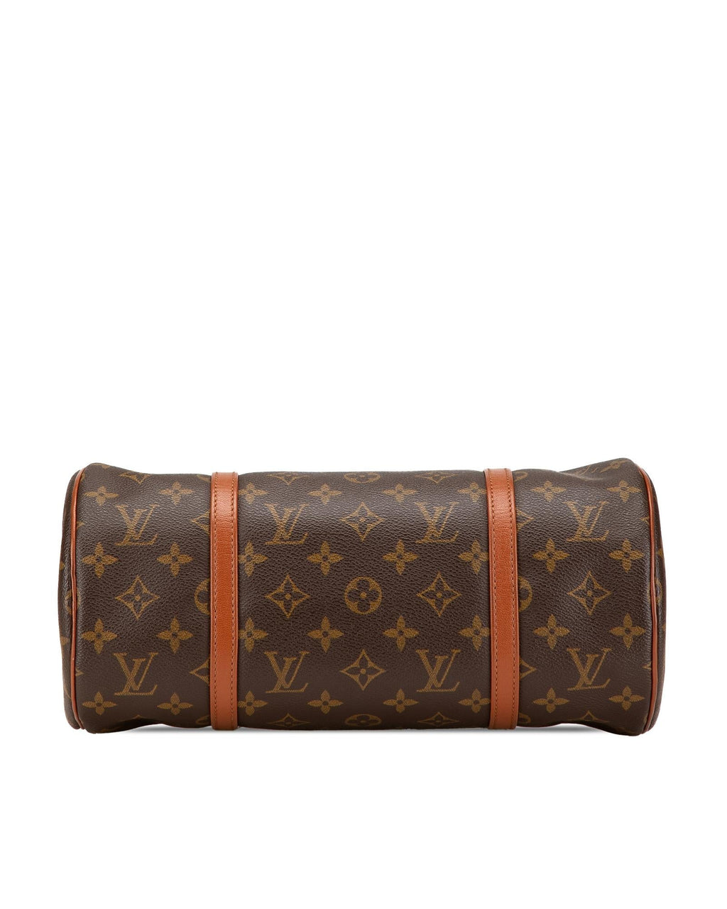 Monogram Papillon 30 Canvas Bag with Leather Handles and Top Zip Closure