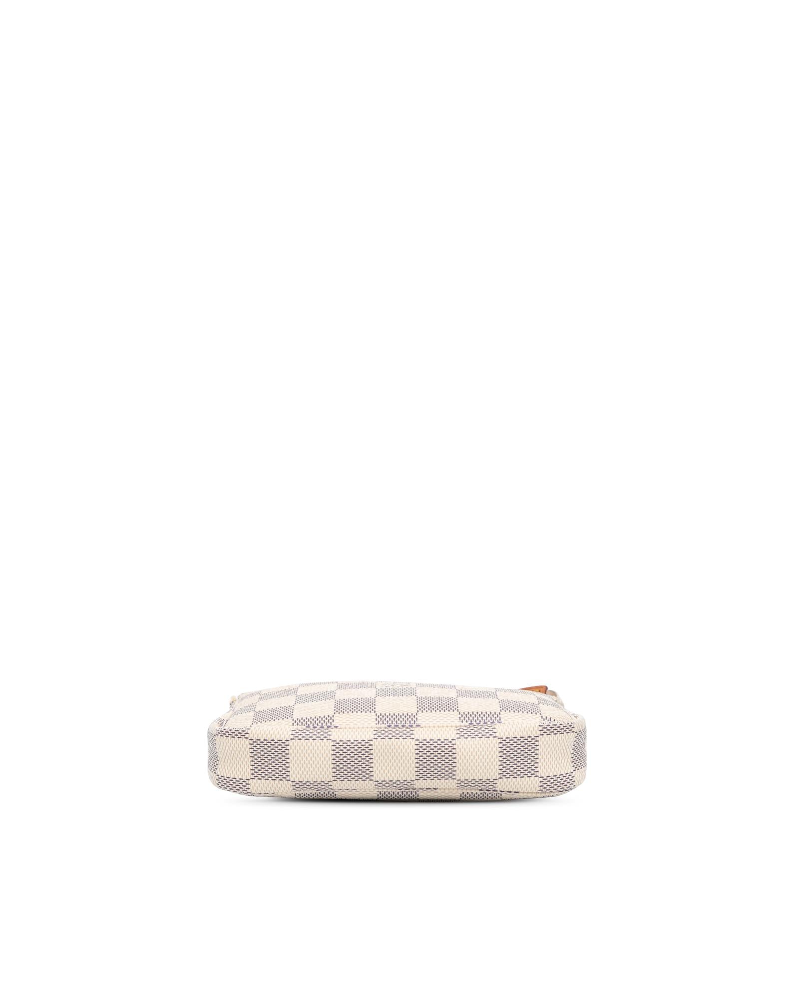 Damier Azur Canvas Mini Pochette with Detachable Chain Strap
