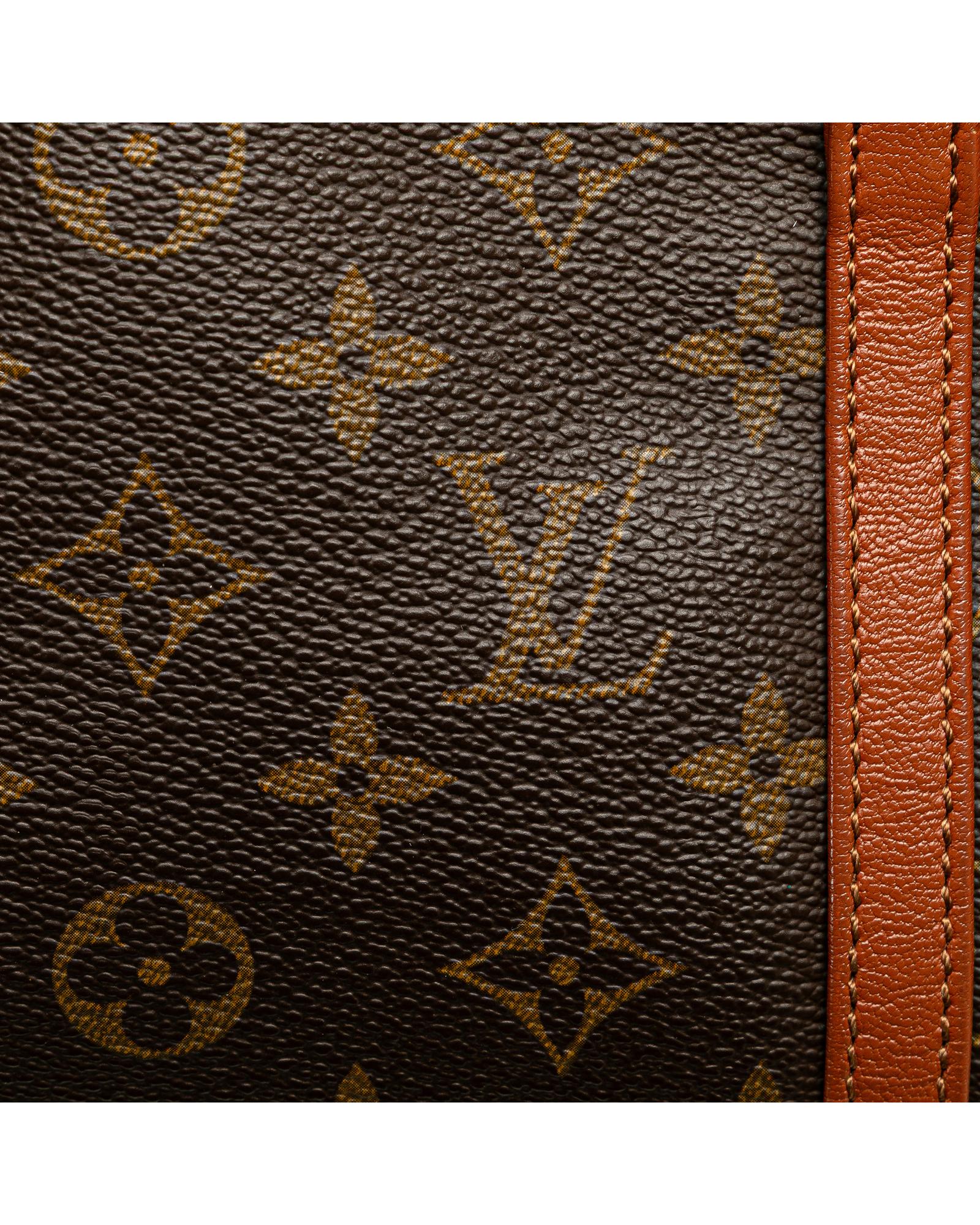 Monogram Papillon 30 Canvas Bag with Leather Handles and Top Zip Closure