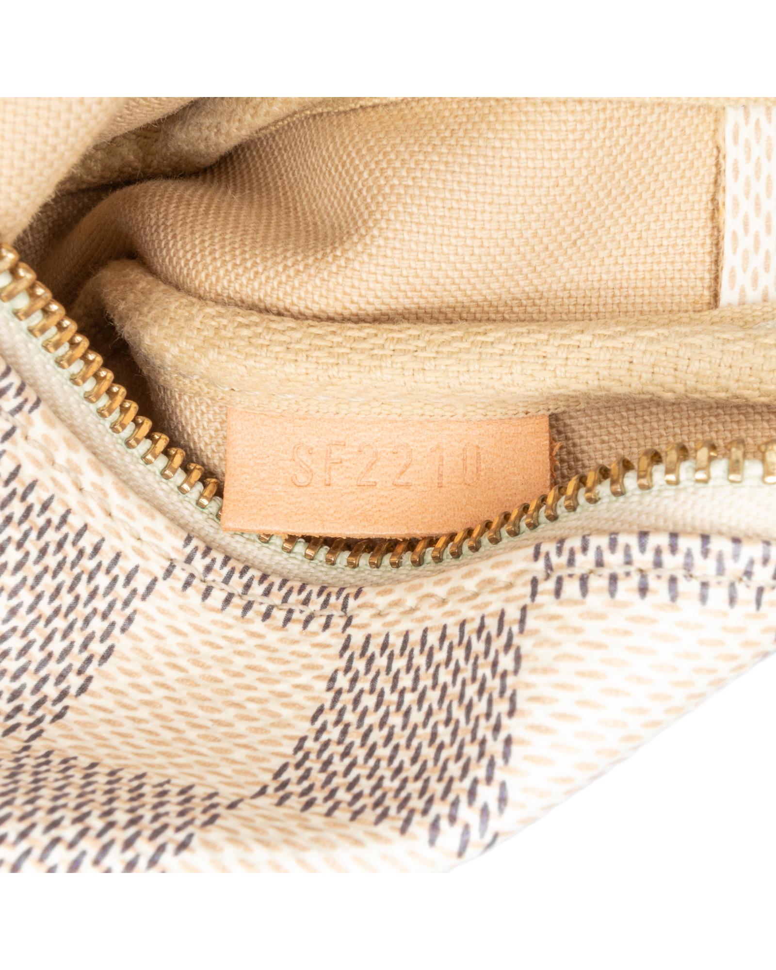 Damier Azur Canvas Mini Pochette with Detachable Chain Strap