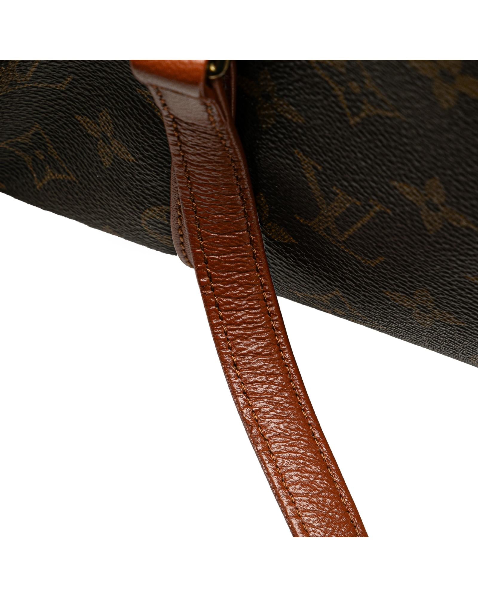 Monogram Papillon 30 Canvas Bag with Leather Handles and Top Zip Closure