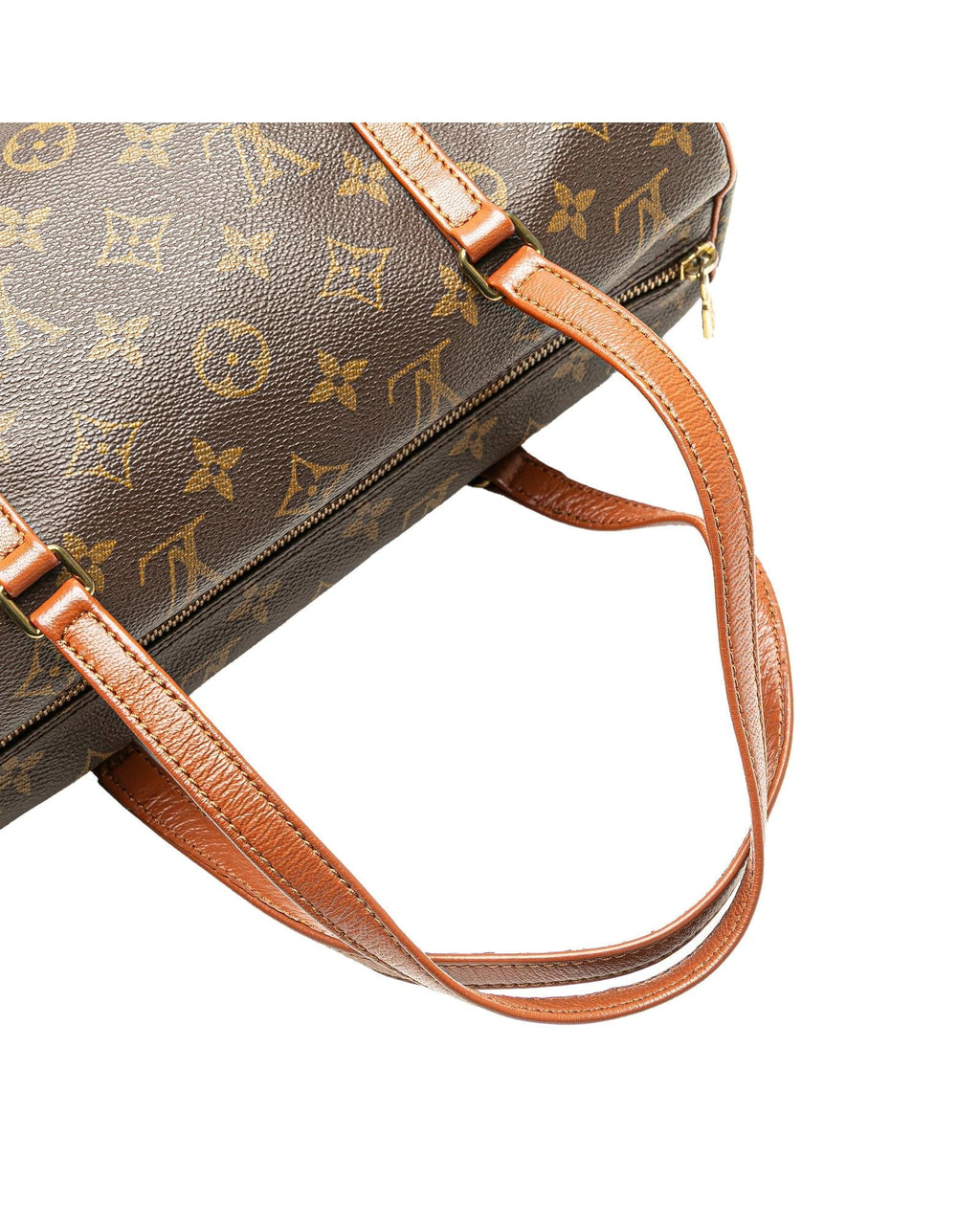 Monogram Papillon 30 Canvas Bag with Leather Handles and Top Zip Closure