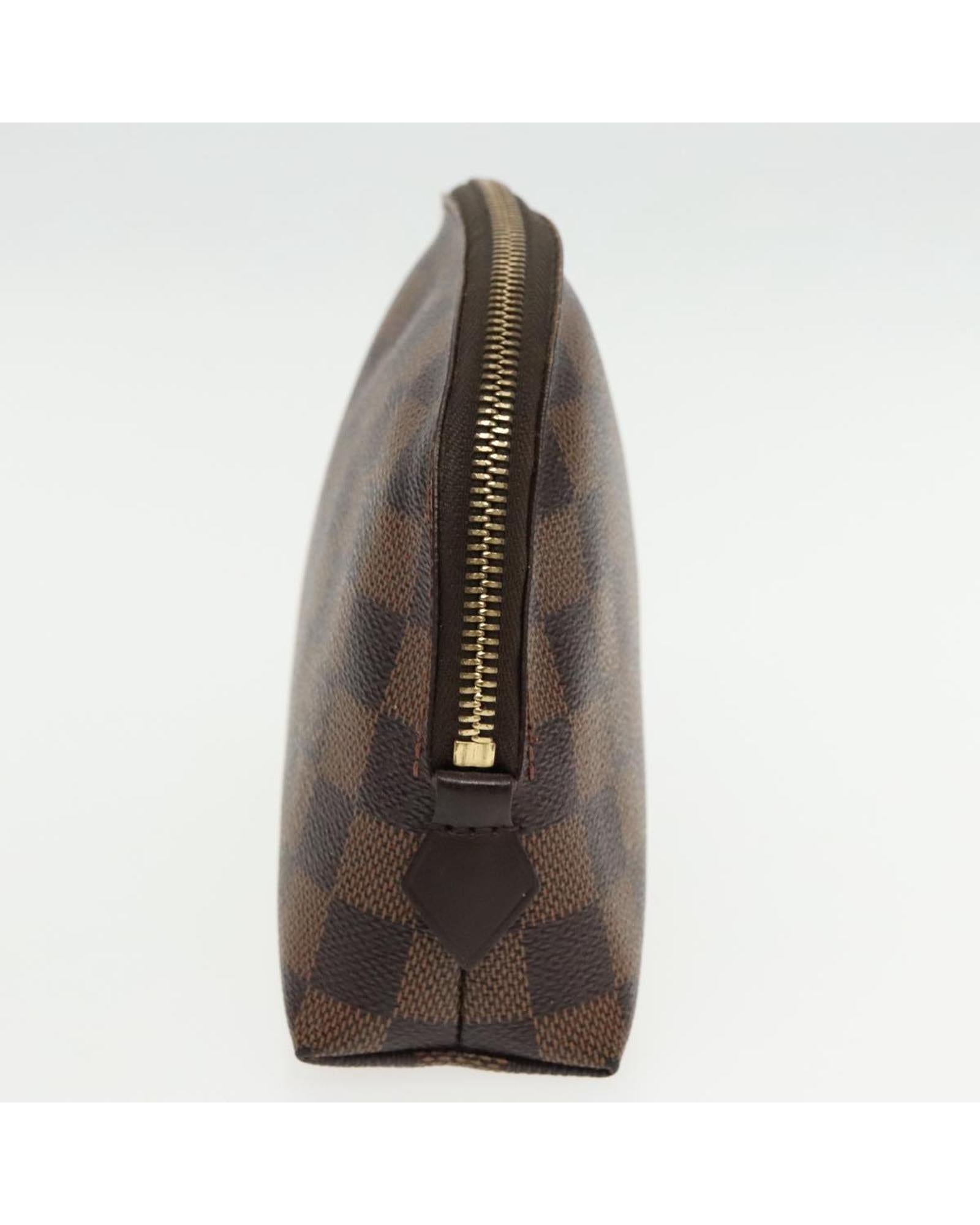 Cosmetic Pouch Damier Ebene Canvas Zipper