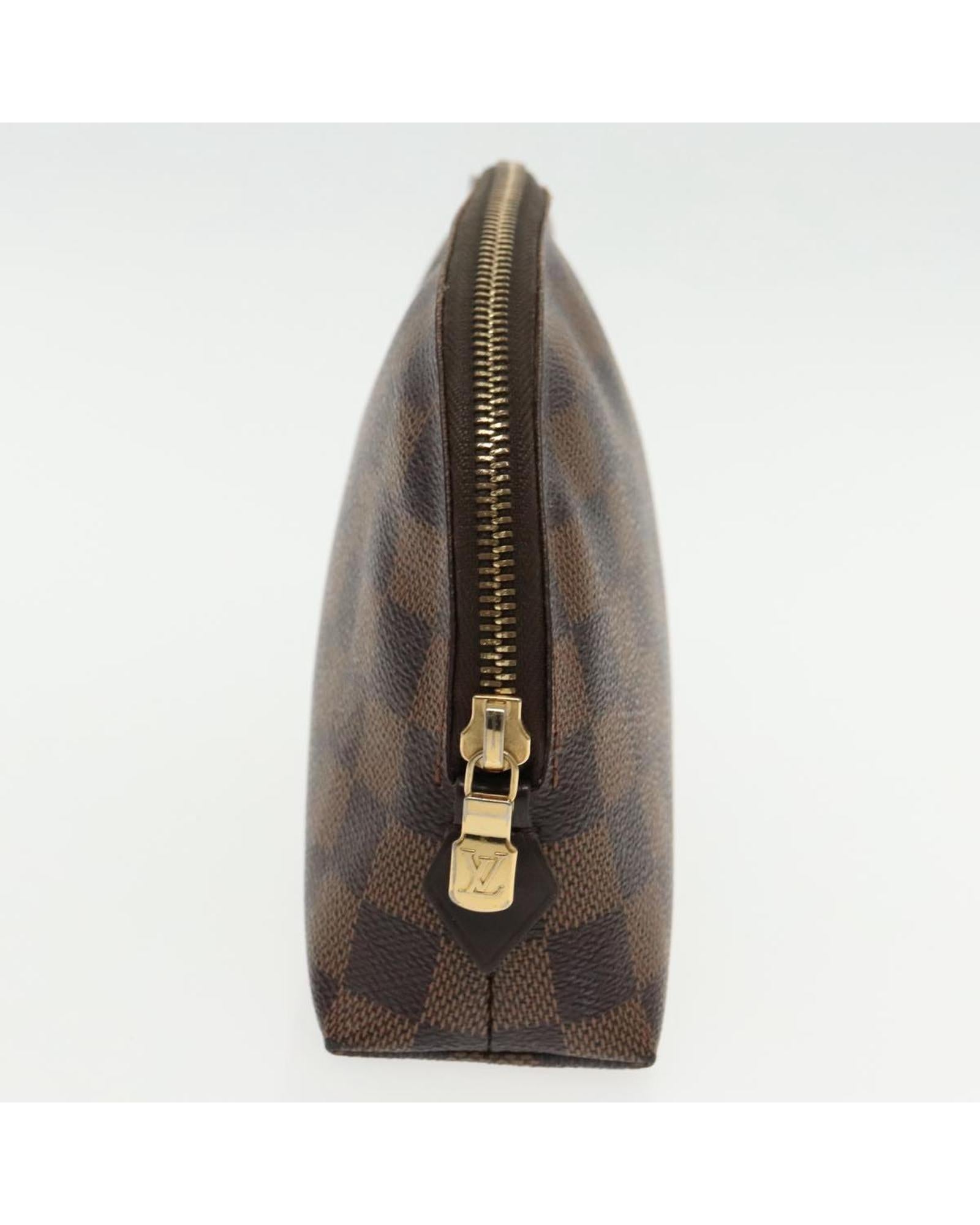 Cosmetic Pouch Damier Ebene Canvas Zipper