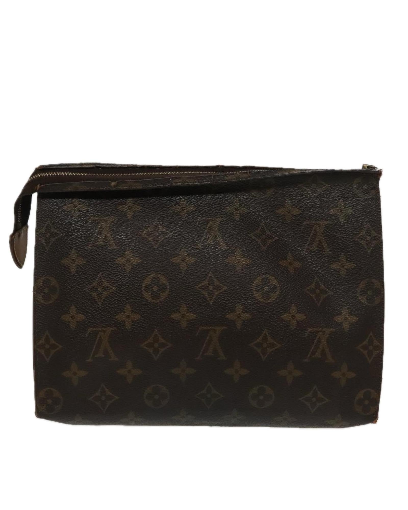 Cosmetic Pouch Monogram Canvas Zipper