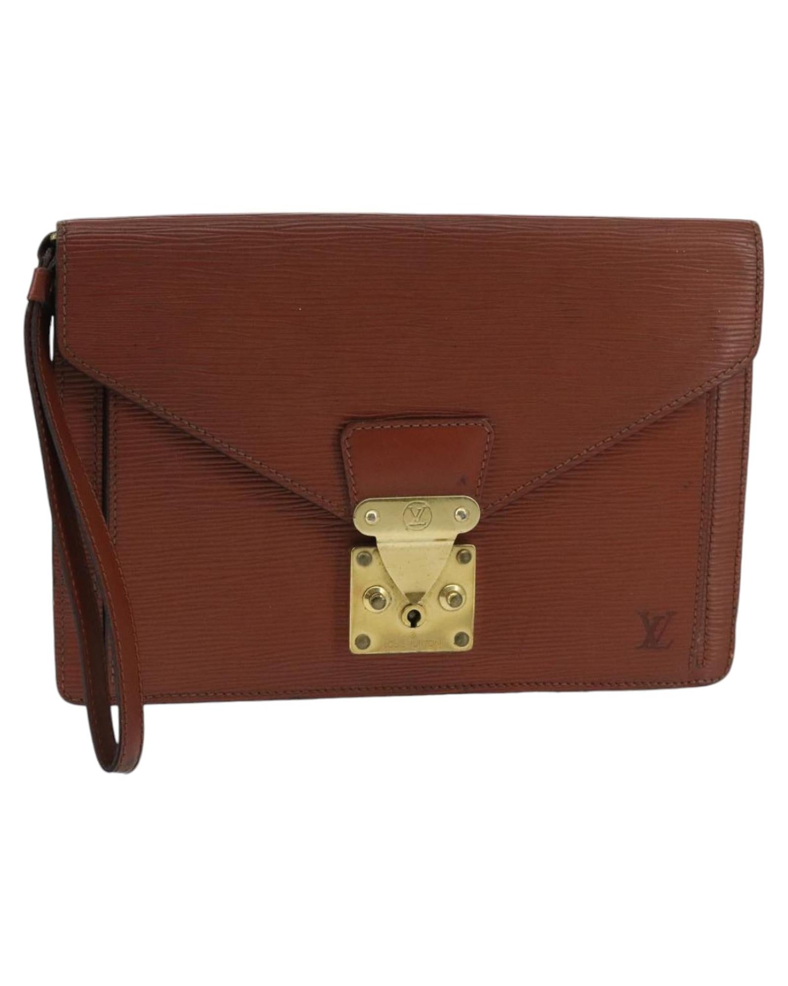 Epi Leather Dragonne Hand Bag with Zip Pocket