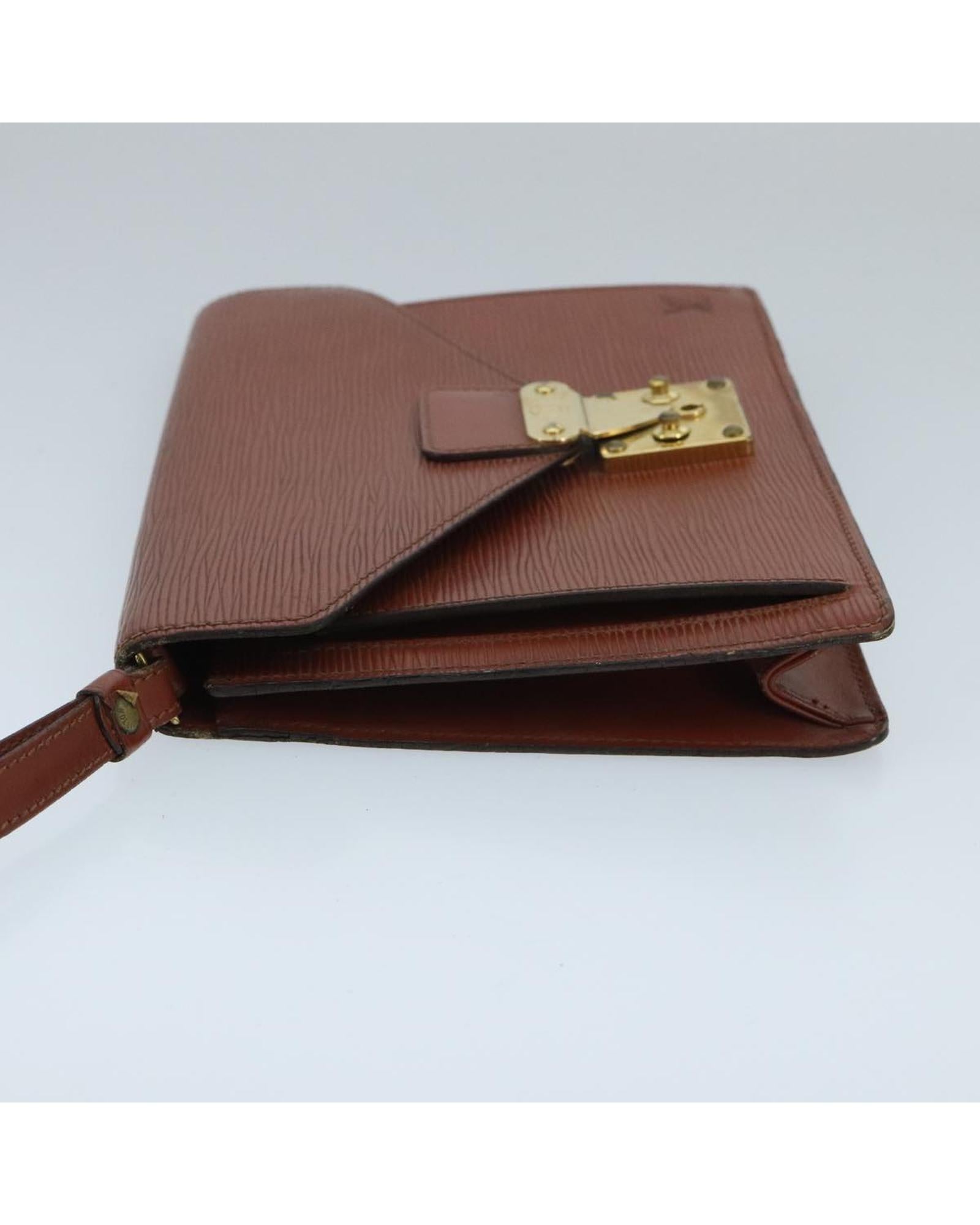 Epi Leather Dragonne Hand Bag with Zip Pocket