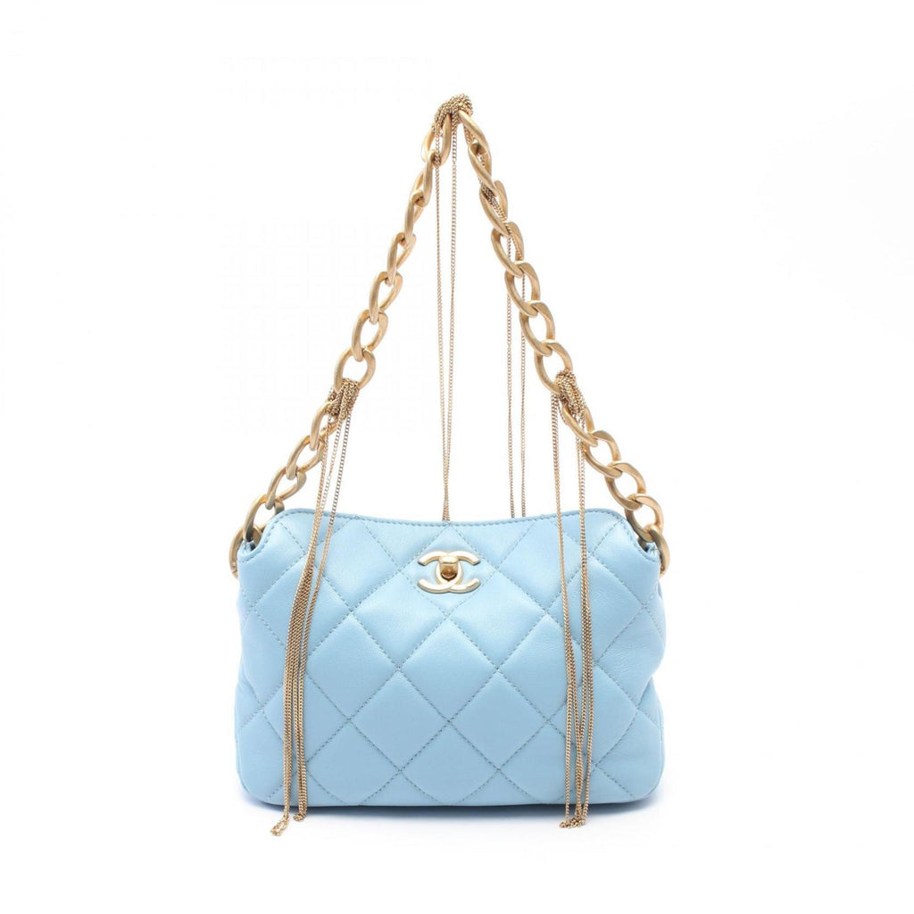 Chanel Luxury Leather Hobo Bag with Metal Fittings