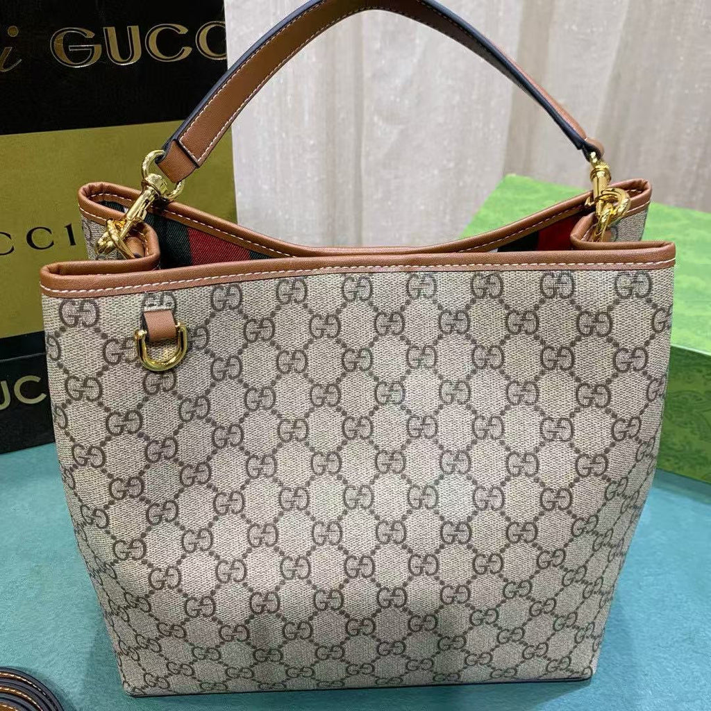 GC698 GG Emblem Small Shoulder Bag / 9.8"W x 9.8"H x 5.9"D