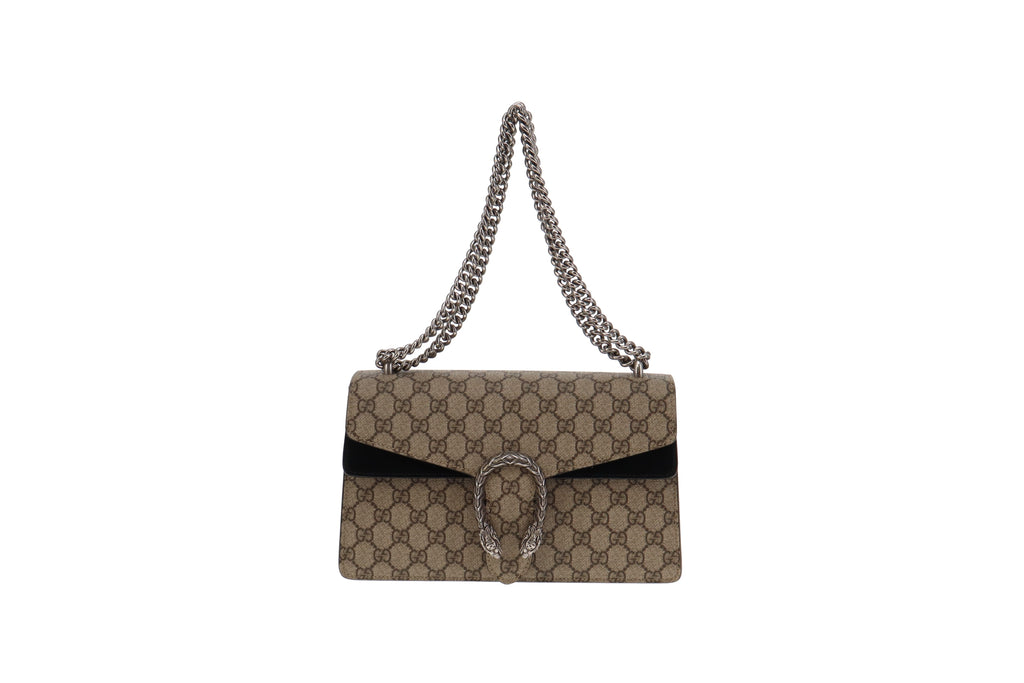 Gucci Dionysus Small GG Supreme & Black Suede
