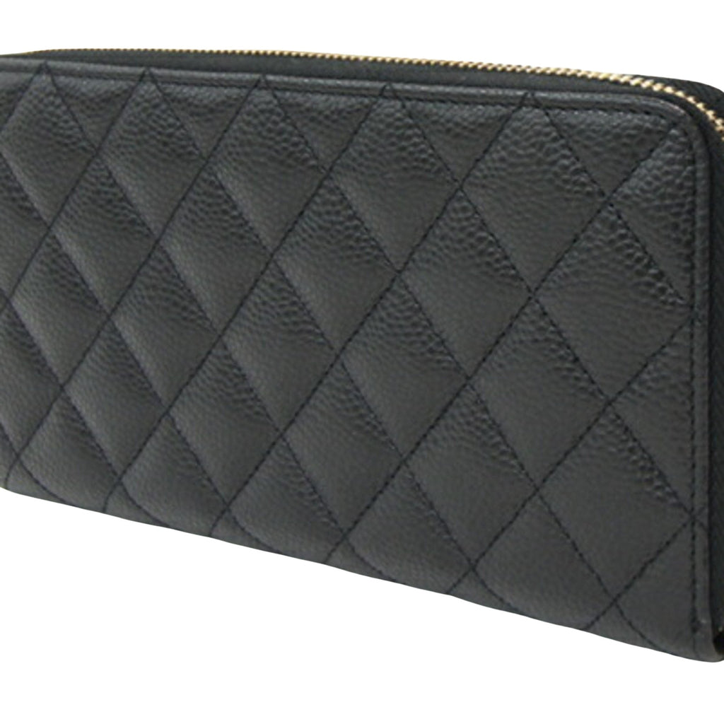 Chanel Quilted Leather Wallet with Box and Dust Bag