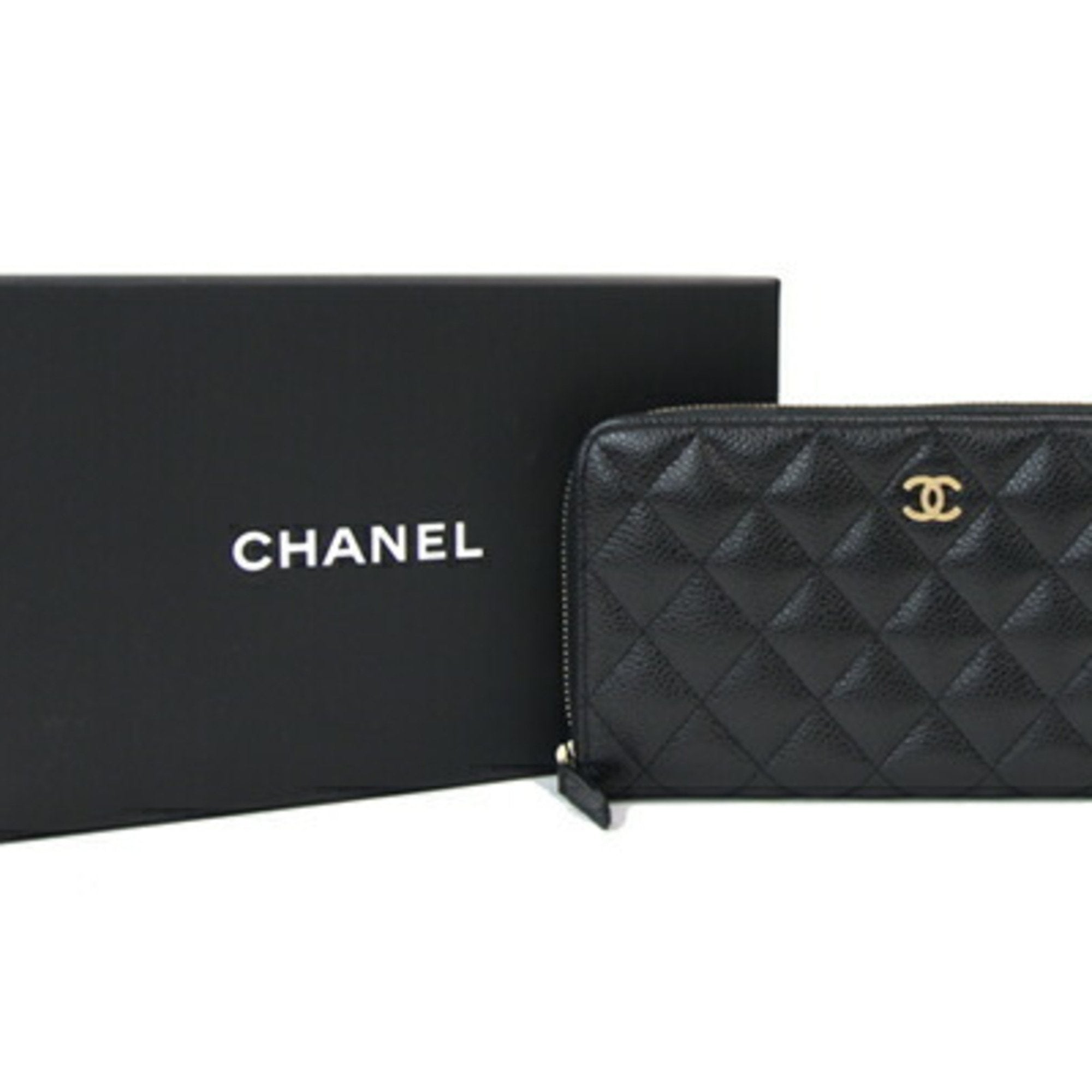 Chanel Quilted Leather Wallet with Box and Dust Bag