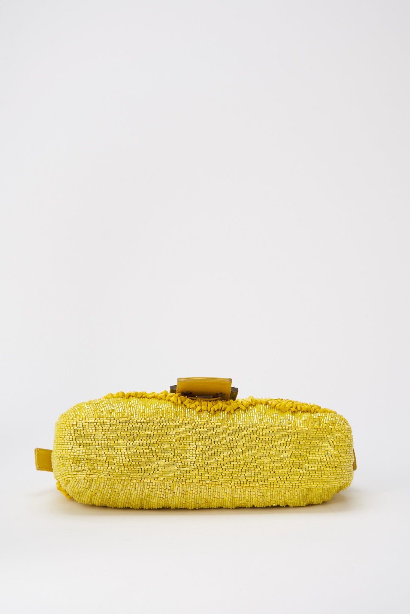 Fendi Gialla Yellow Beaded Baguette Bag