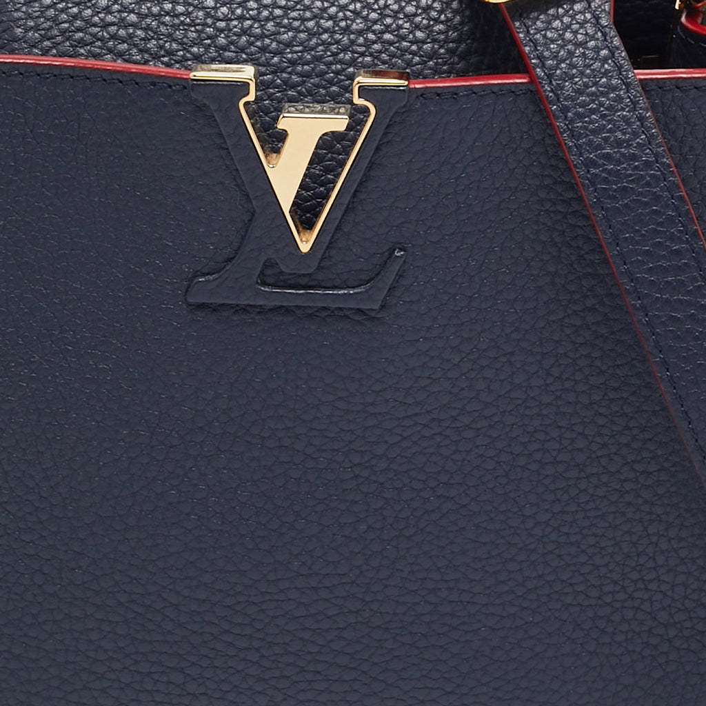 Louis Vuitton Marine/rouge Taurillon Leather Capucines Bb Bag..