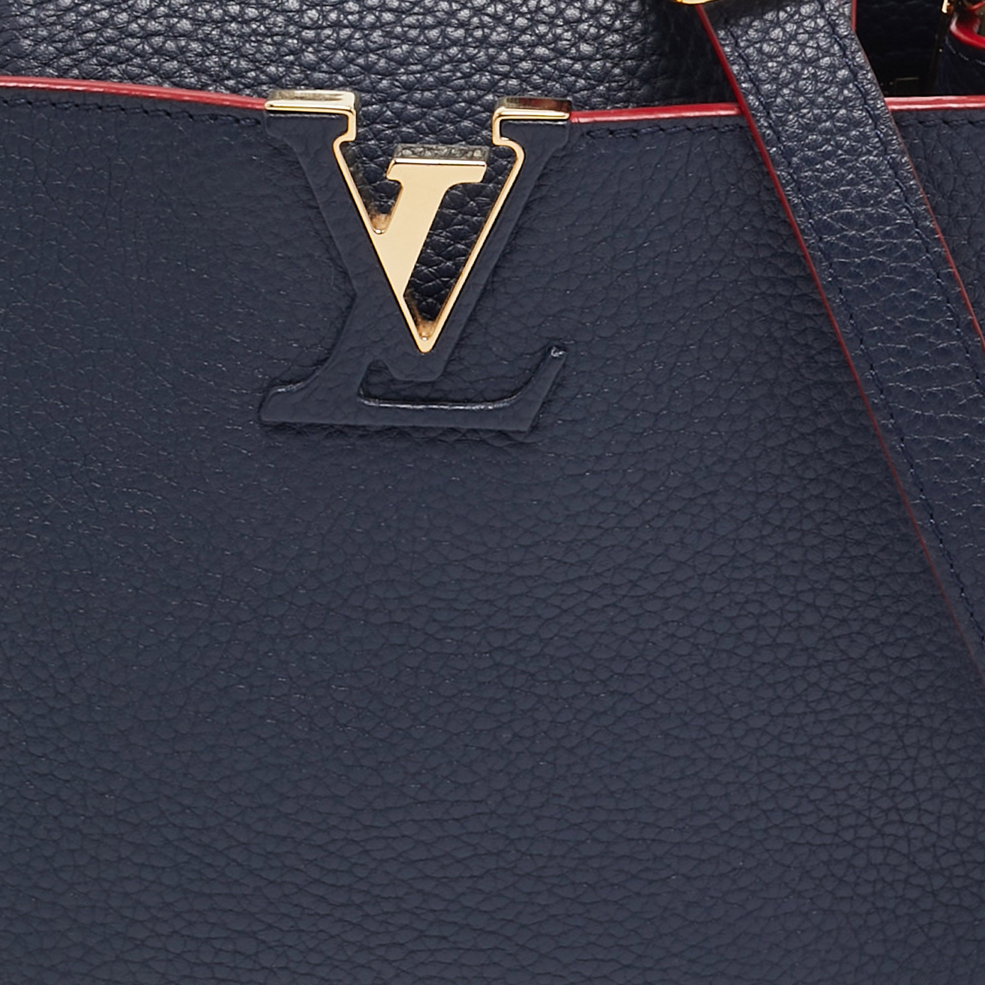 Louis Vuitton Marine/rouge Taurillon Leather Capucines Bb Bag..