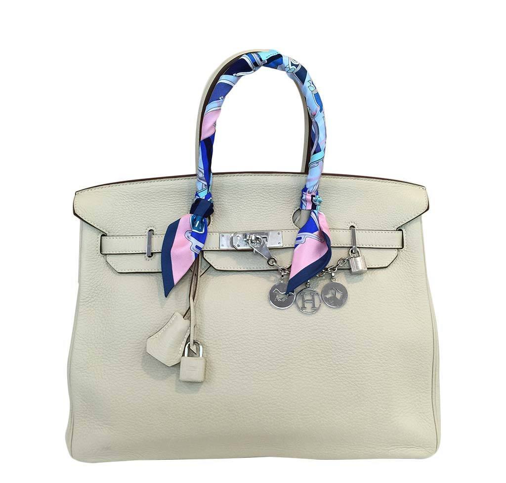 HermÃƒÆ’Ã‚Â¨s Birkin 35 Craie Bag PHW