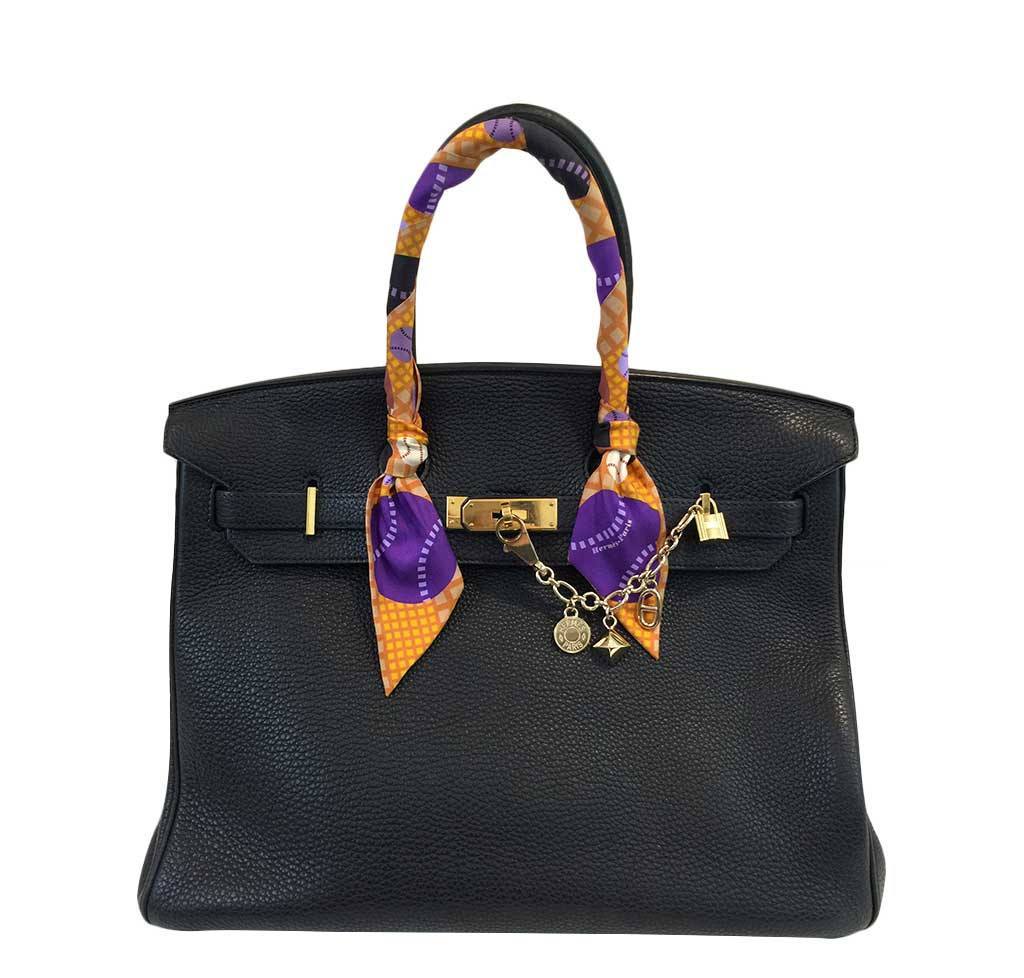 HermÃƒÆ’Ã‚Â¨s Birkin 35 Black Clemence Bag GHW