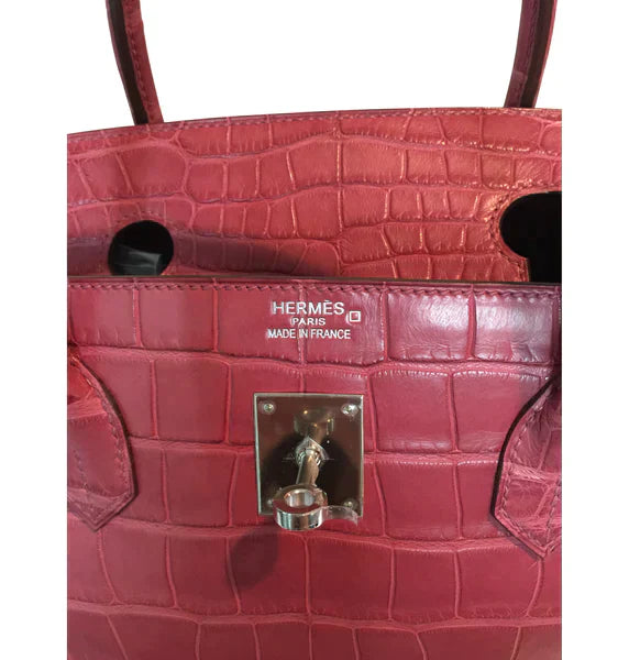 HermÃƒÆ’Ã‚Â¨s Handmade Alligator Birkin Bag Fuchsia 40cm