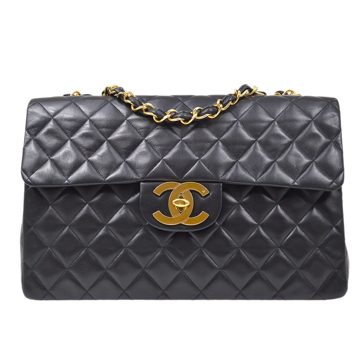 CHANEL 1994-1996 Classic Flap Maxi Black Lambskin 70770