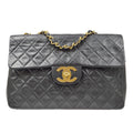 CHANEL 1994-1996 Classic Flap Maxi Black Lambskin 80511